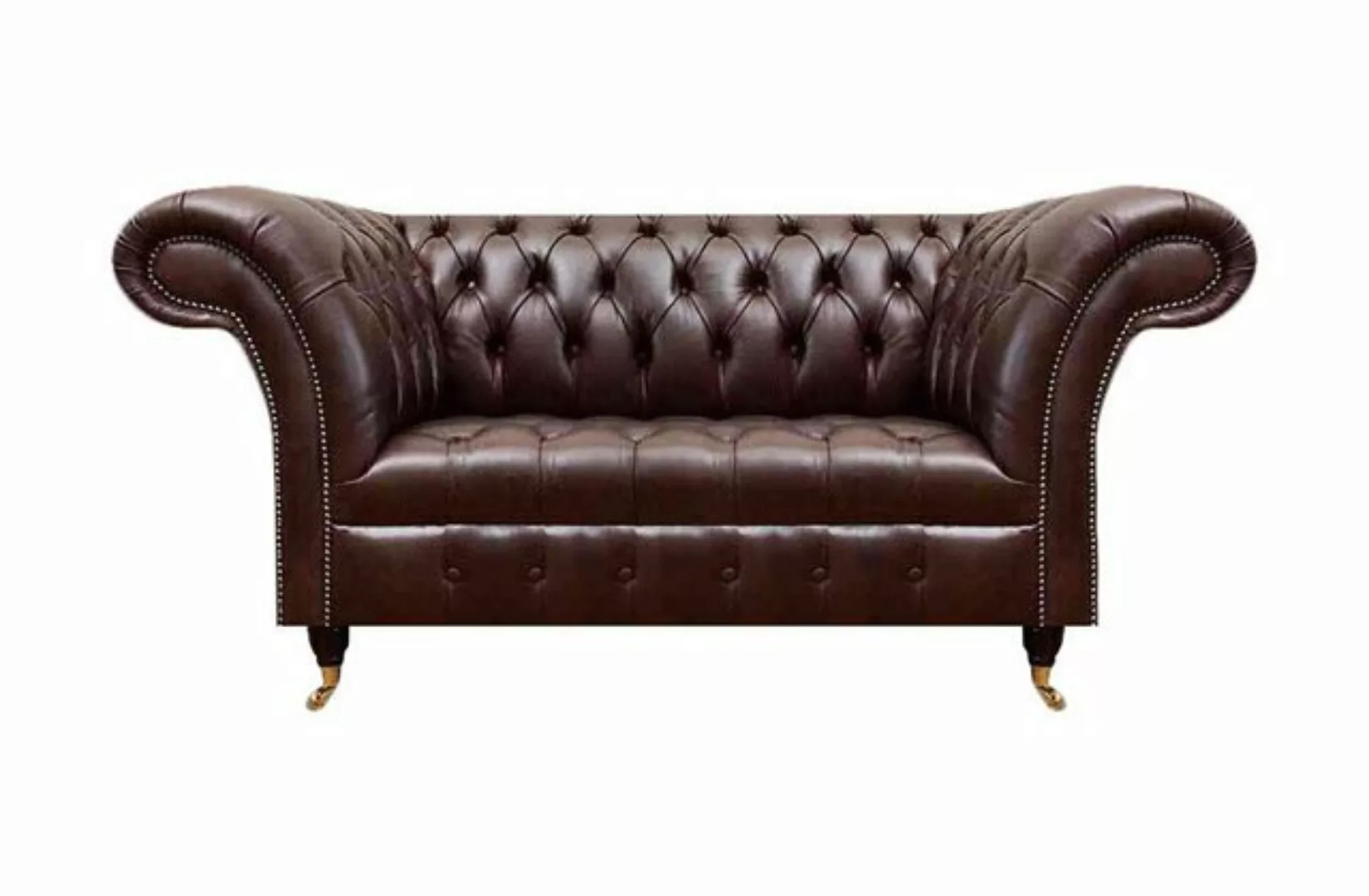 JVmoebel 2-Sitzer Moderner Dunkelbrauner Chesterfield Zweisitzer Edle Polst günstig online kaufen