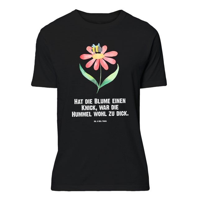 Mr. & Mrs. Panda T-Shirt Hummel Blume - Schwarz - Geschenk, T-Shirt, Flausc günstig online kaufen