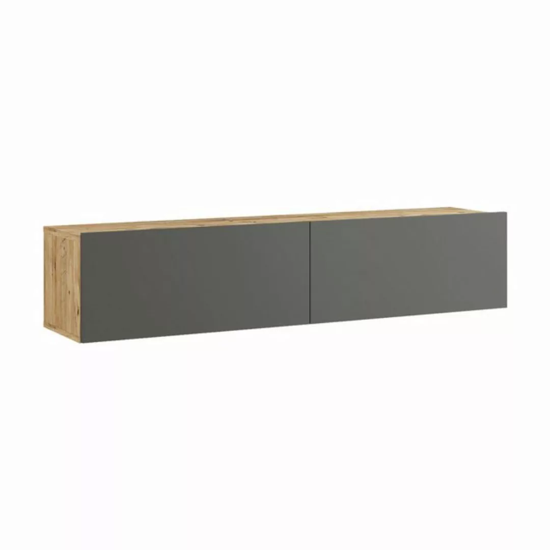 en.casa TV-Schrank »Lapinlahti« 140x31,5x29,5cm Eiche rustikal/Anthrazit günstig online kaufen