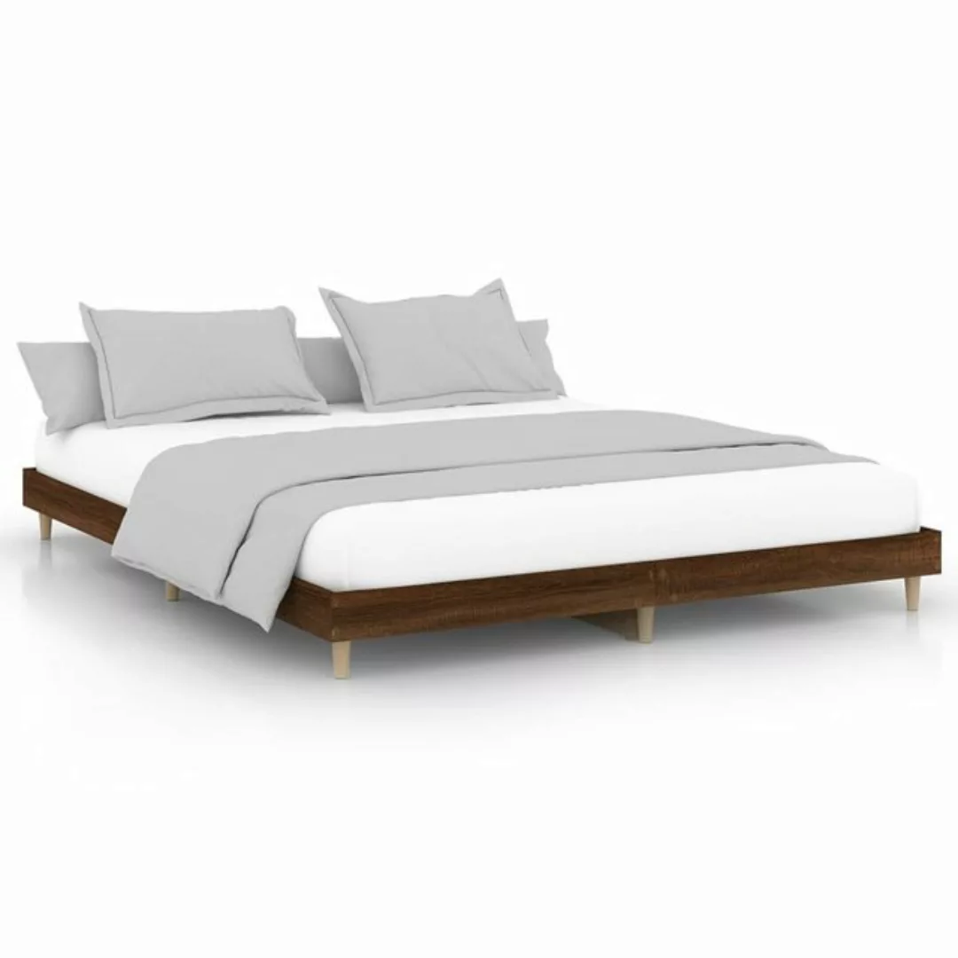 furnicato Bett Bettgestell Braun Eichen-Optik 120x200 cm Holzwerkstoff günstig online kaufen