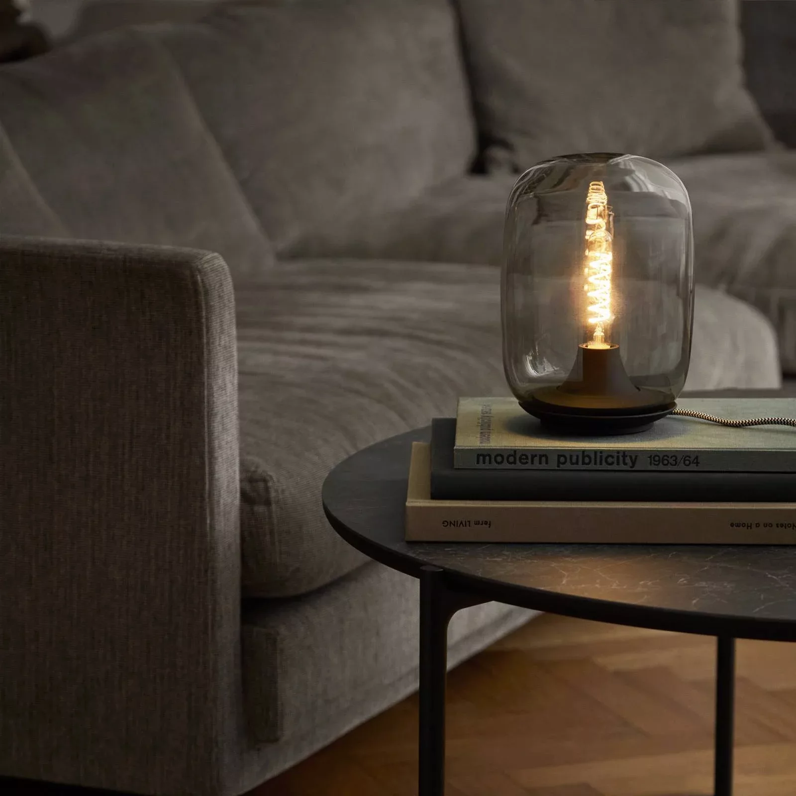 EVA Solo LED-Tischleuchte Acorn, steingrau, Glas, dimmbar günstig online kaufen