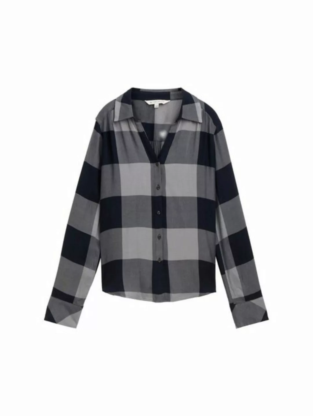 TOM TAILOR Blusentop checked blouse, blue check design günstig online kaufen