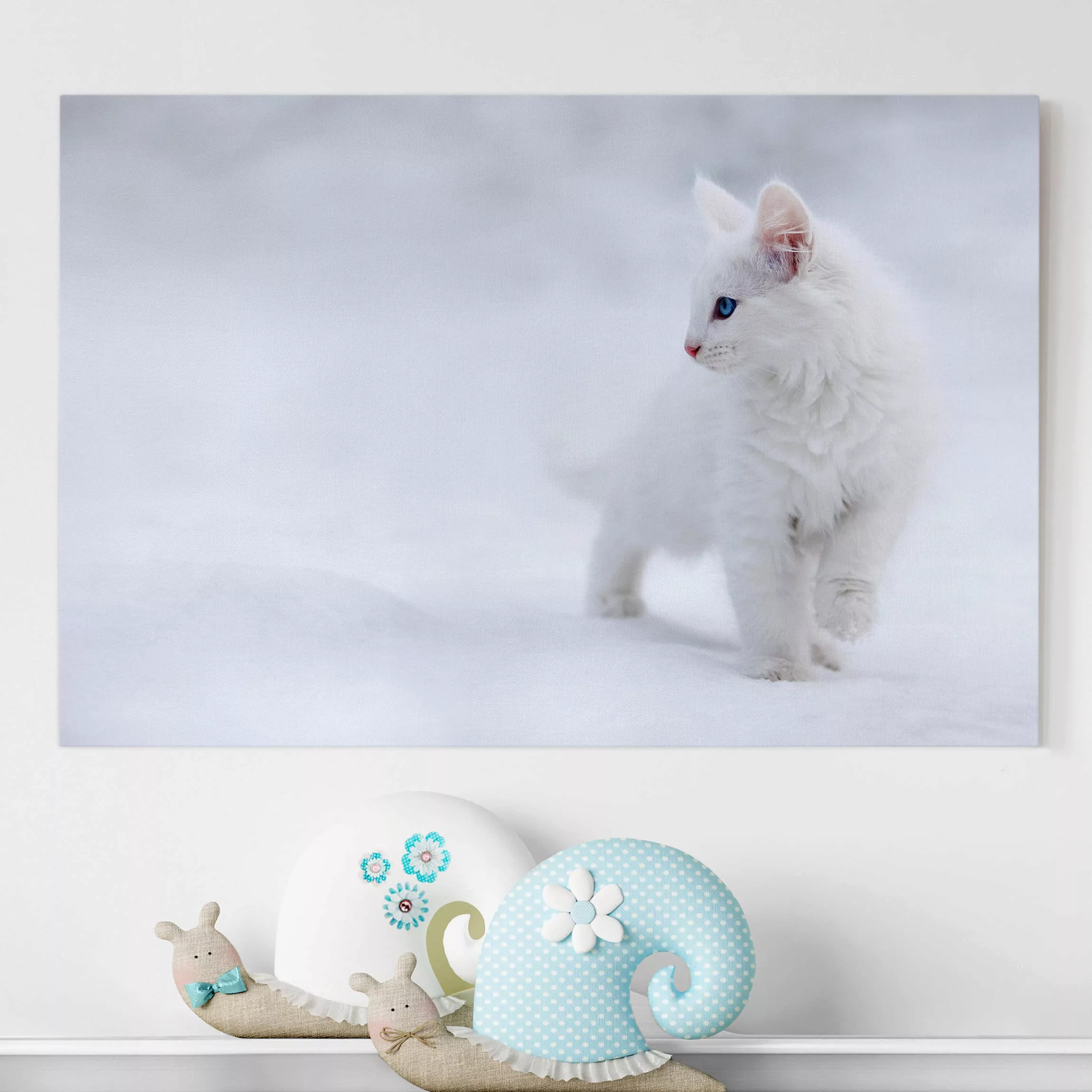 Leinwandbild Tiere - Querformat Weiß wie Schnee günstig online kaufen