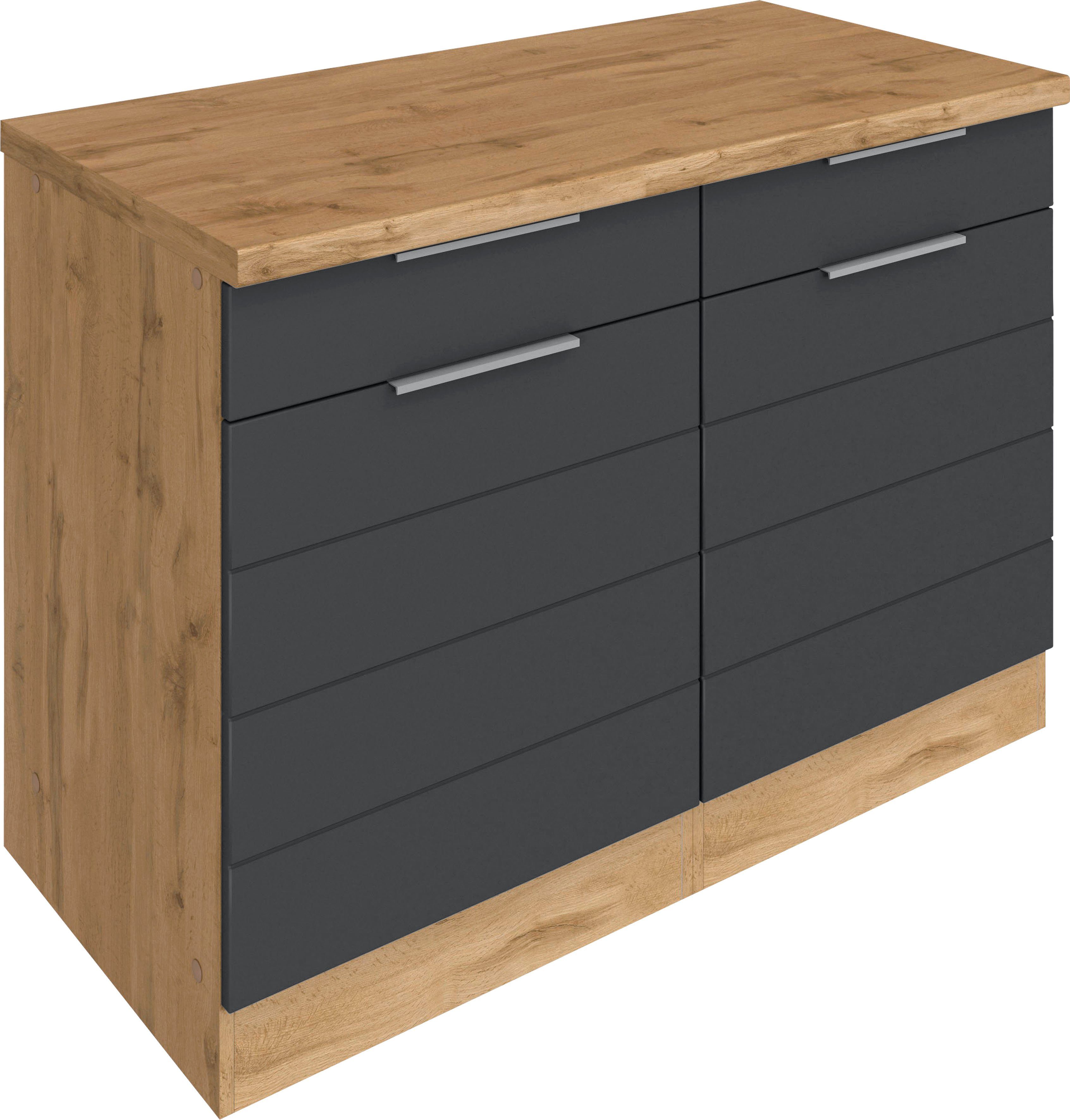 KOCHSTATION Unterschrank "KS-Luhe", 120 cm breit, für viel Stauraum, MDF-Fr günstig online kaufen