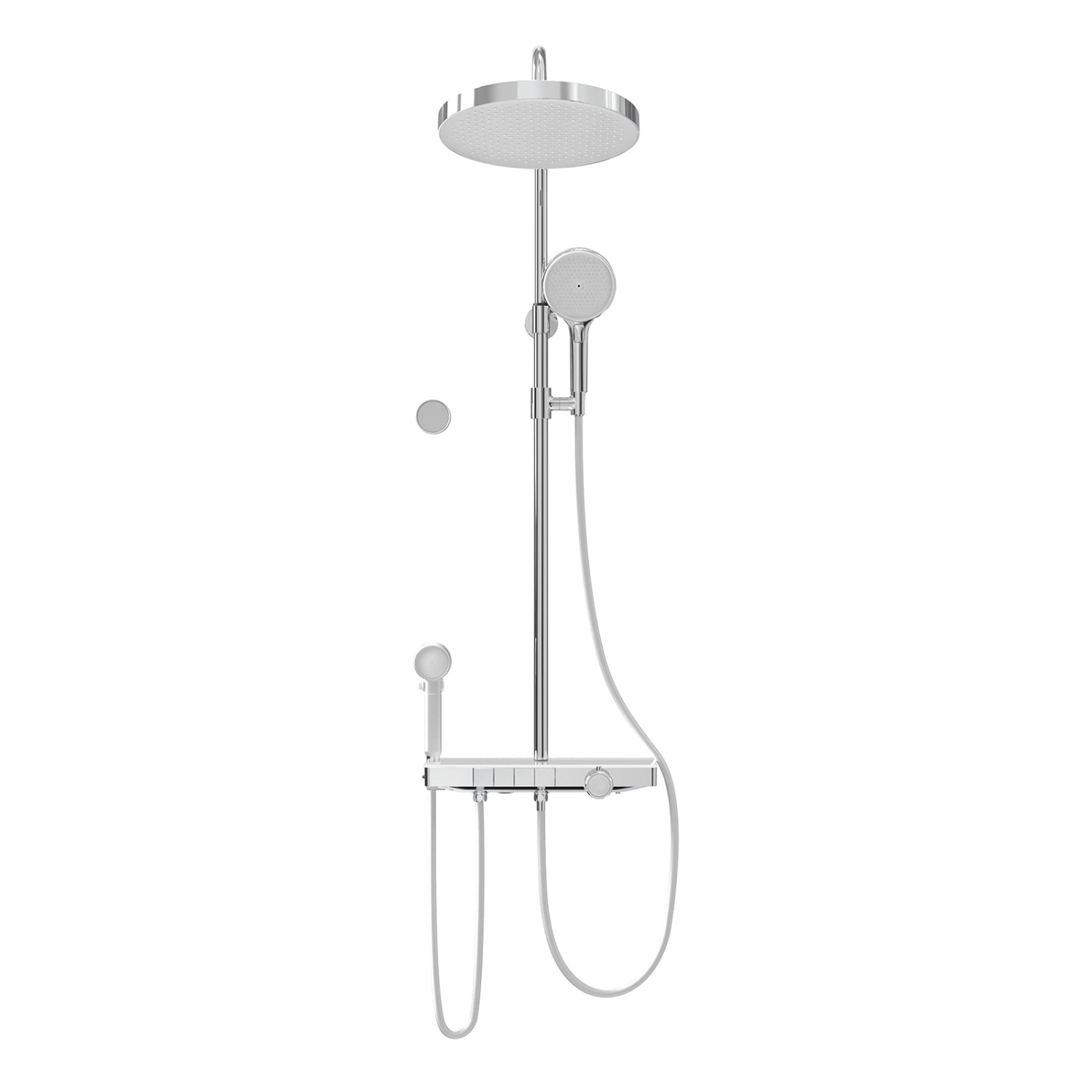 Emke Duschsystem Regendusche Chrom LED Anzeige Glasablage Duschsystem mit 3 günstig online kaufen