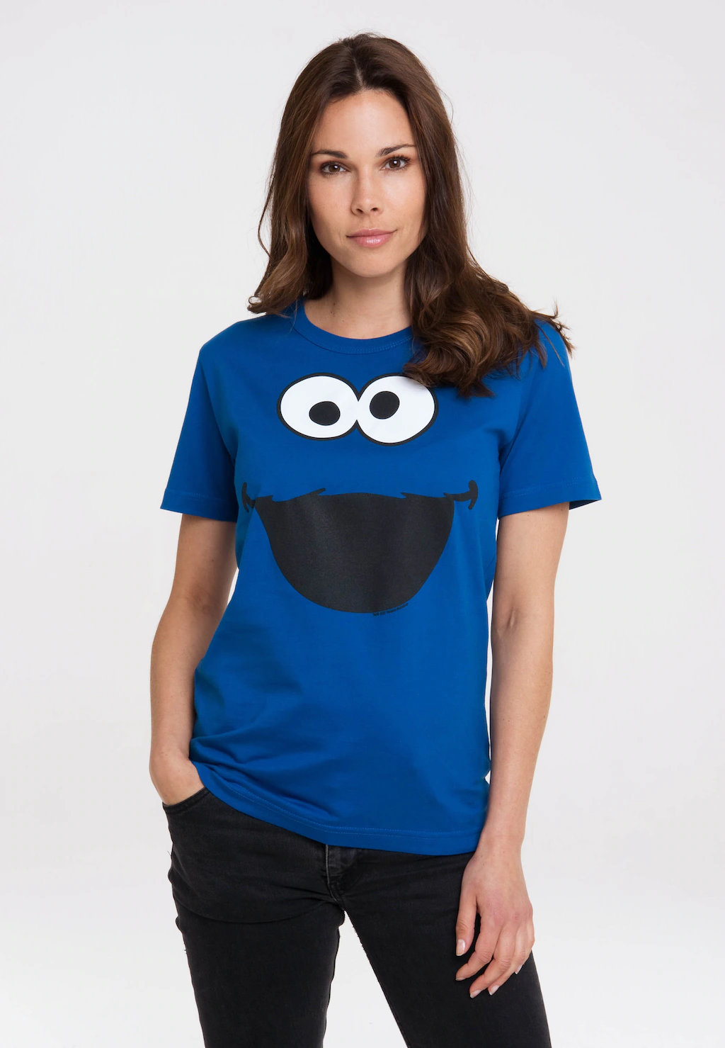 LOGOSHIRT T-Shirt "Sesamstraße - Krümelmonster Gesicht", mit lizenziertem P günstig online kaufen