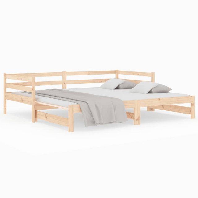 vidaXL Gästebett Tagesbett Ausziehbar 2x80x200 cm Massivholz Kiefer Bett Be günstig online kaufen