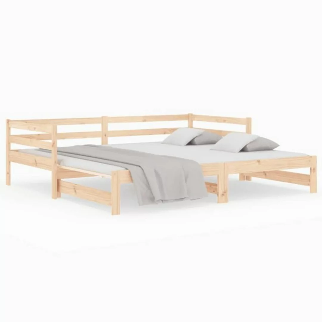 vidaXL Gästebett Tagesbett Ausziehbar 2x80x200 cm Massivholz Kiefer Bett Be günstig online kaufen