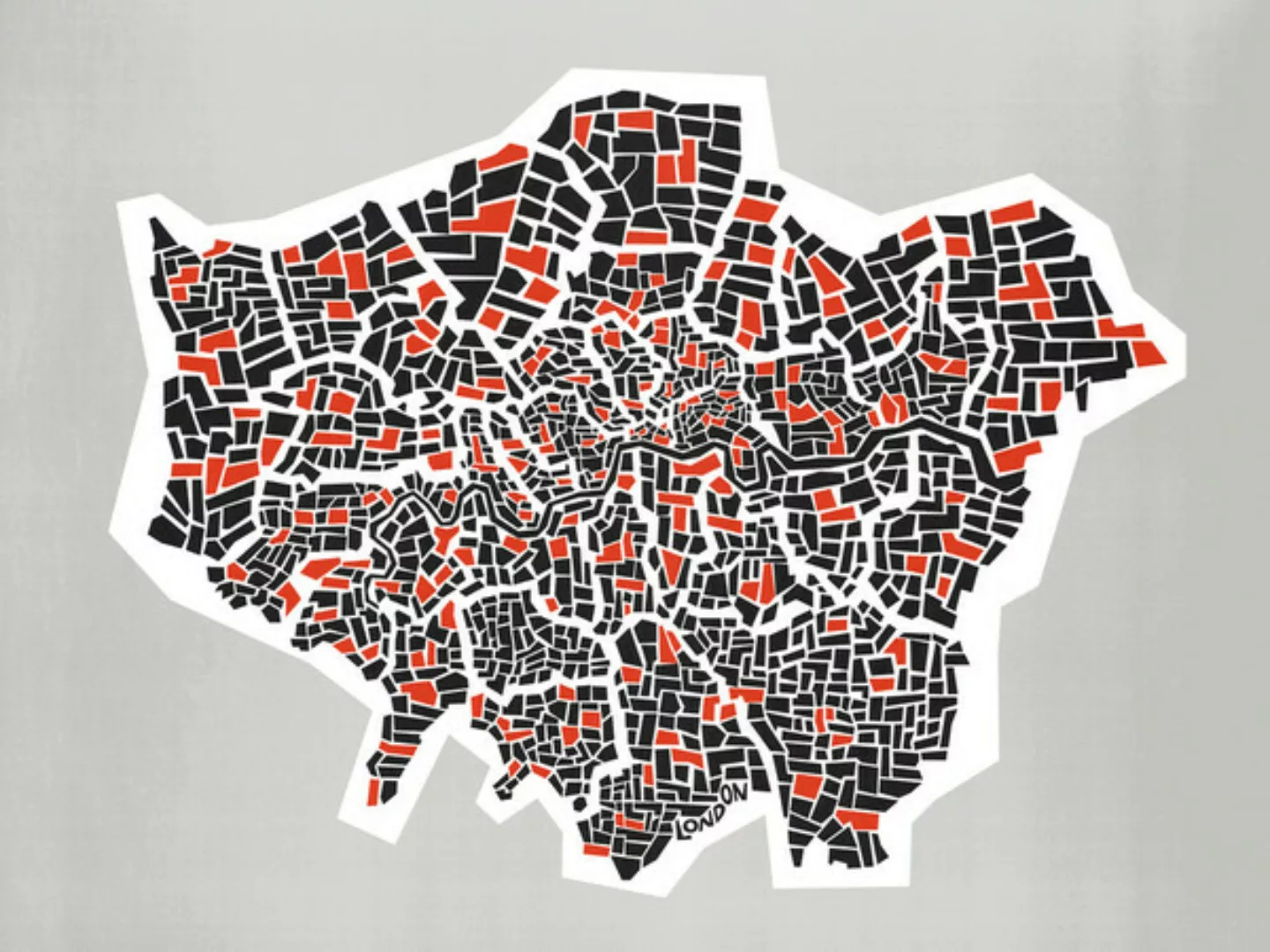 Poster / Leinwandbild - Abstract London Borough Map günstig online kaufen