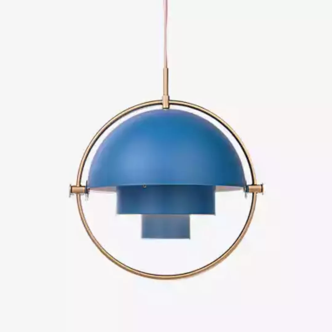 GUBI Hängeleuchte Multi-Lite, Ø 36 cm, messing/blau günstig online kaufen