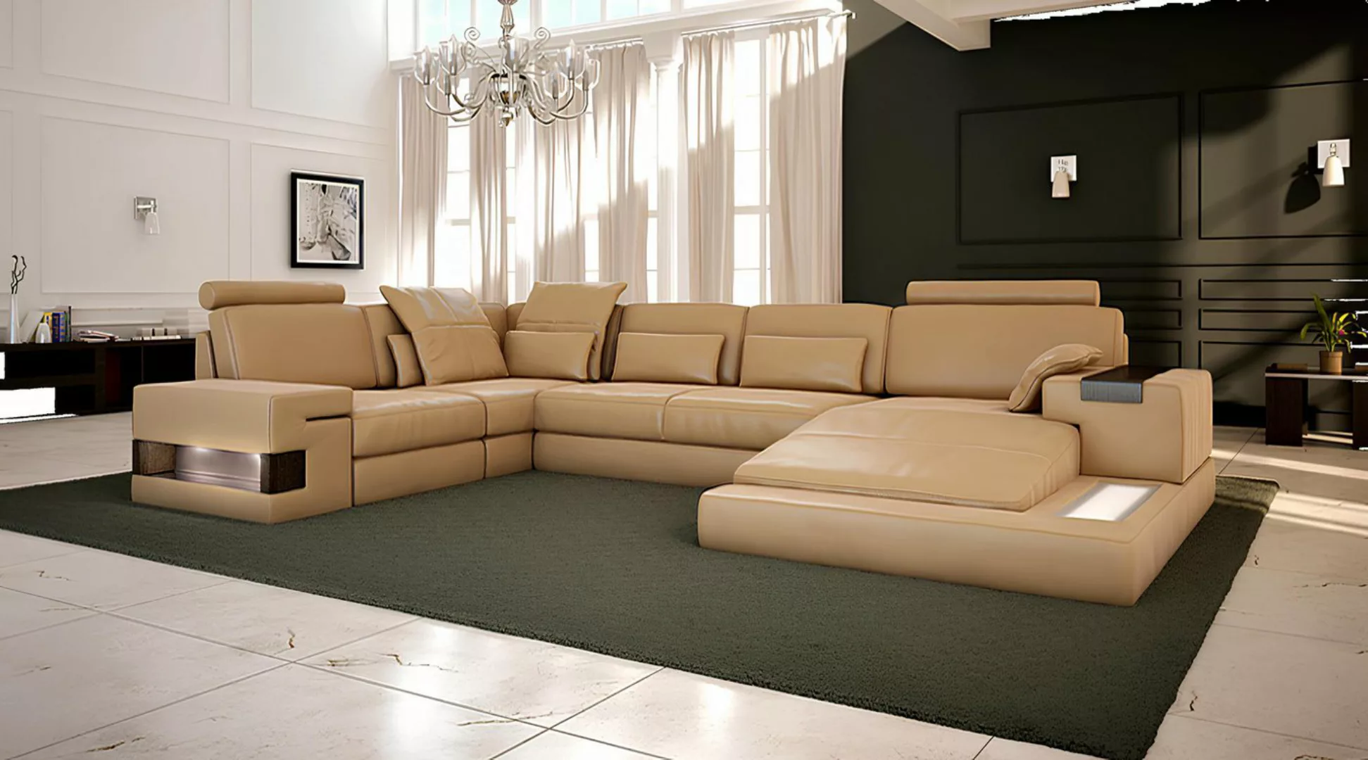 Xlmoebel Ecksofa Ecksofa Wohnlandschaft U-Form Couch Garnitur Bellini Polst günstig online kaufen