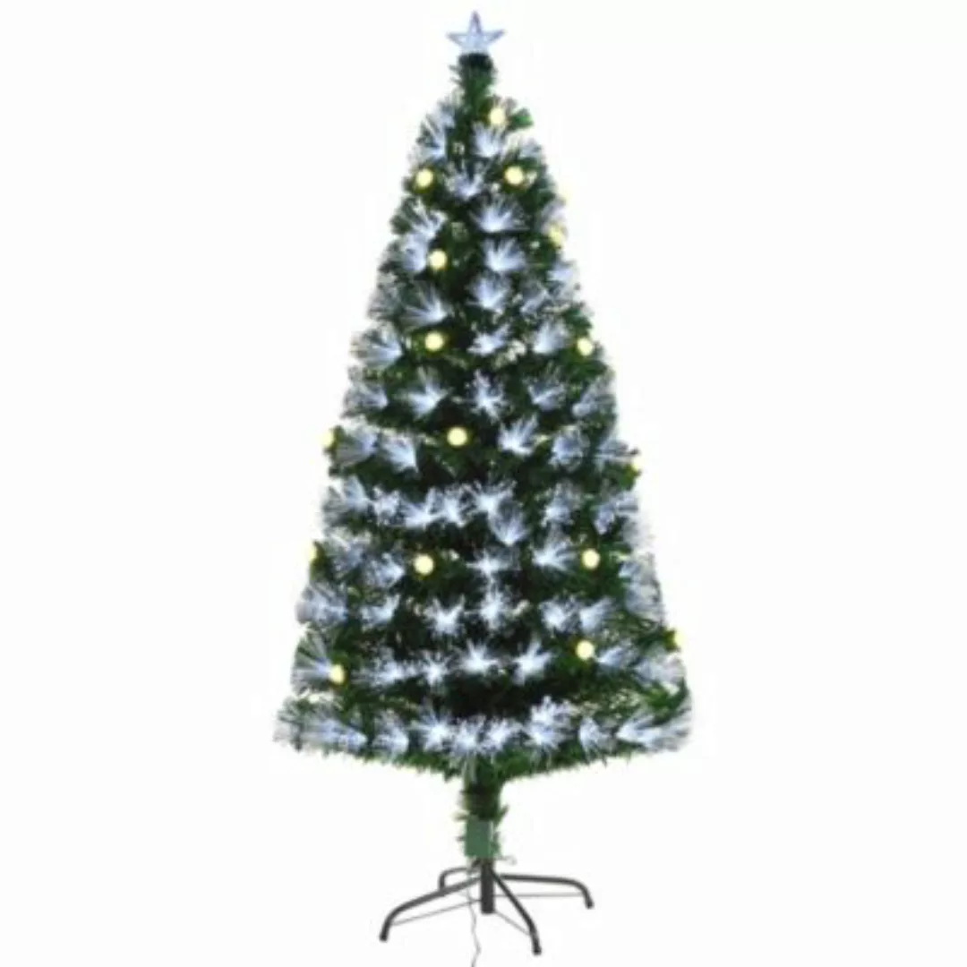 HOMCOM Künstlicher Weihnachtsbaum mit LEDund Glasfaserleuchten mehrfarbig günstig online kaufen