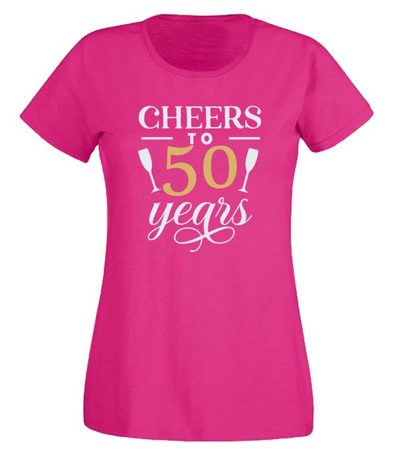 G-graphics T-Shirt Cheers to -50- years Slim-fit Damen T-Shirt mit Motiv zu günstig online kaufen