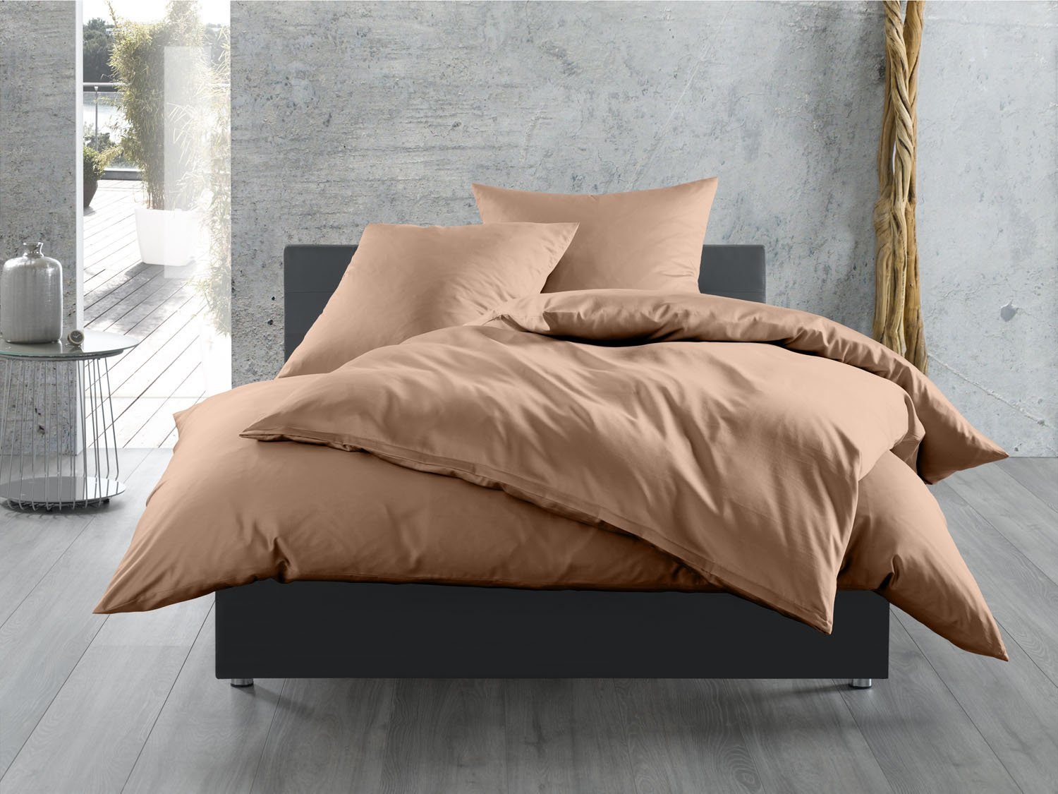 BETTWAESCHE-MIT-STIL Bettwäsche Mako Satin Bettwäsche uni günstig online kaufen