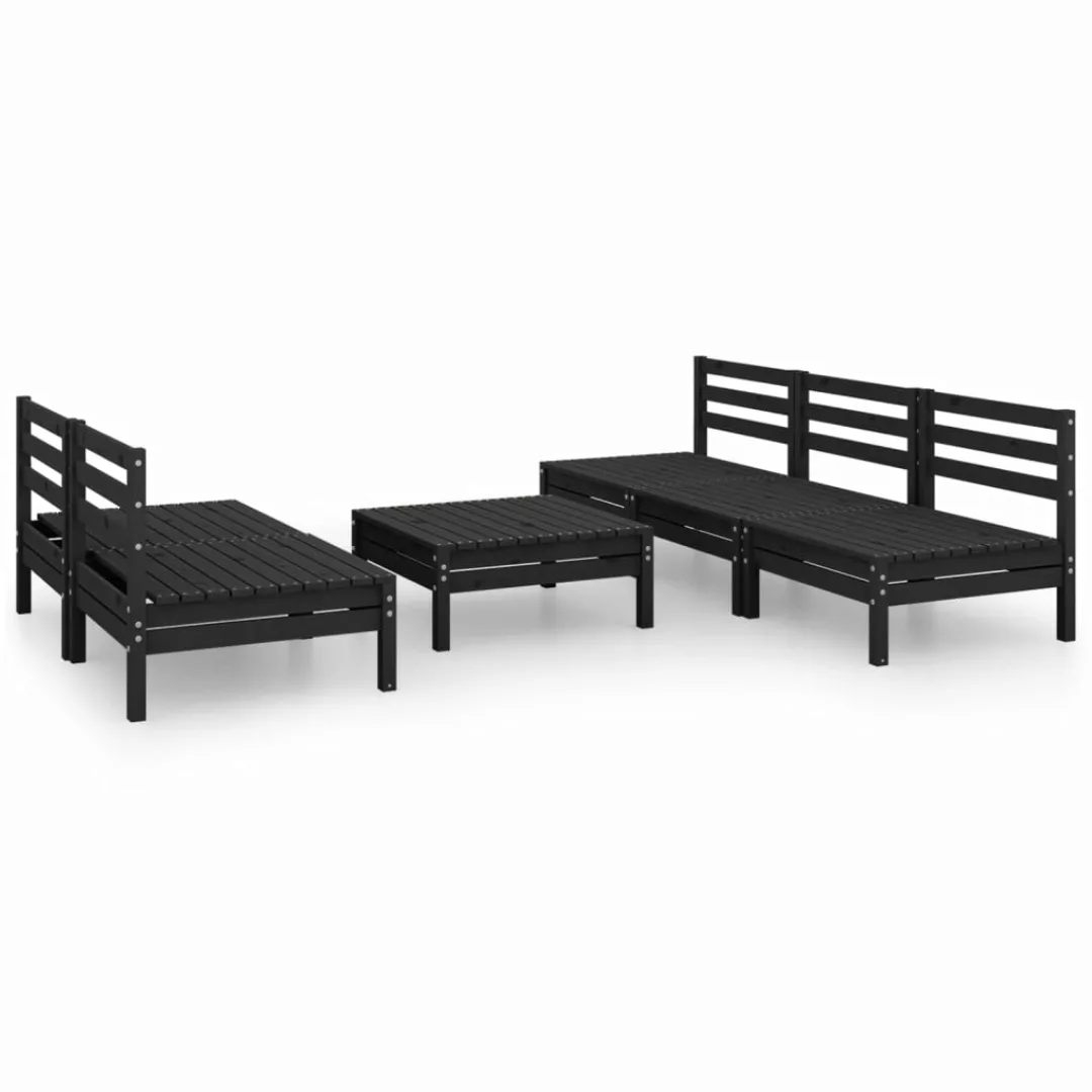 6-tlg. Garten-lounge-set Schwarz Massivholz Kiefer günstig online kaufen