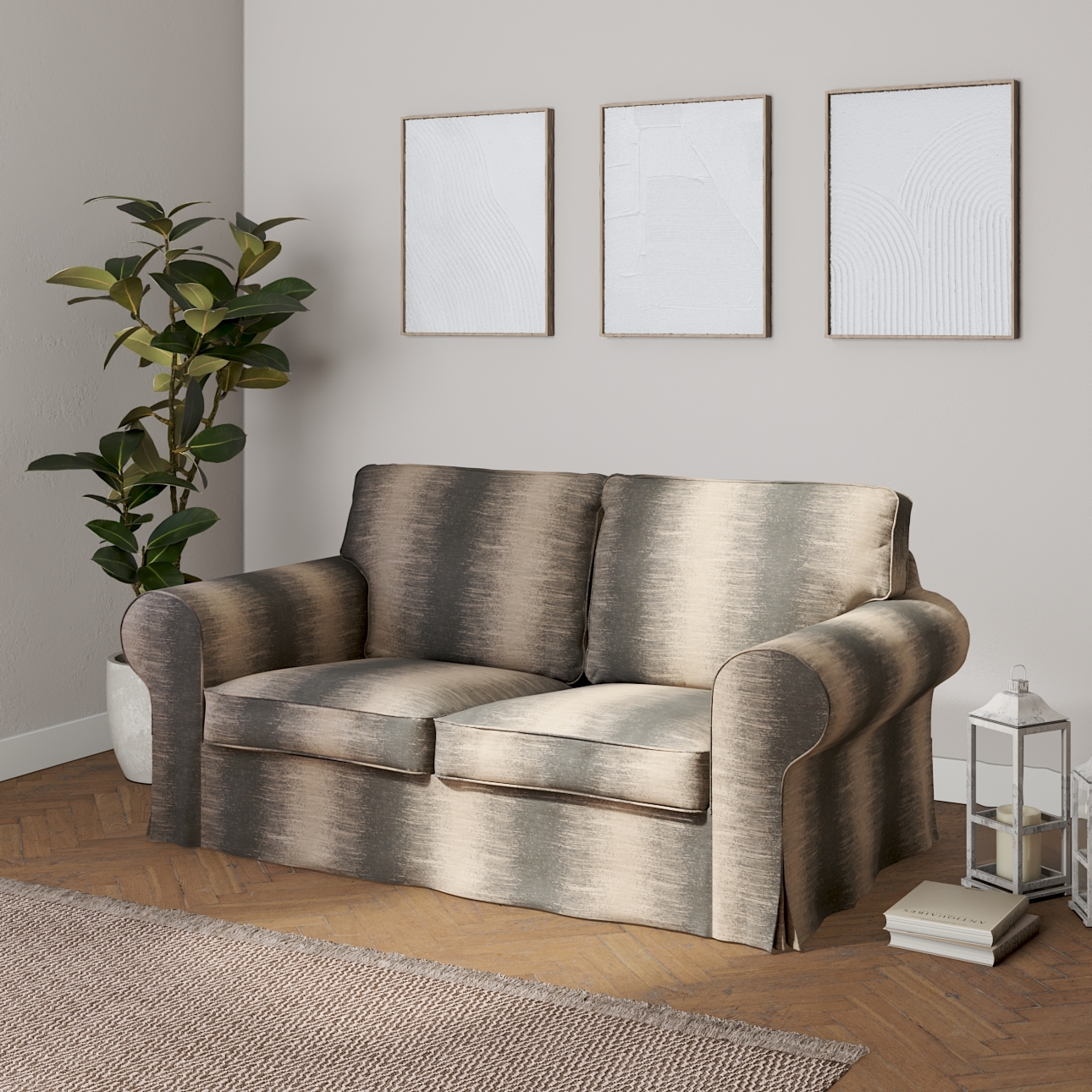 Bezug für Ektorp 2-Sitzer Schlafsofa NEUES Modell, grau-beige, Sofabezug fü günstig online kaufen