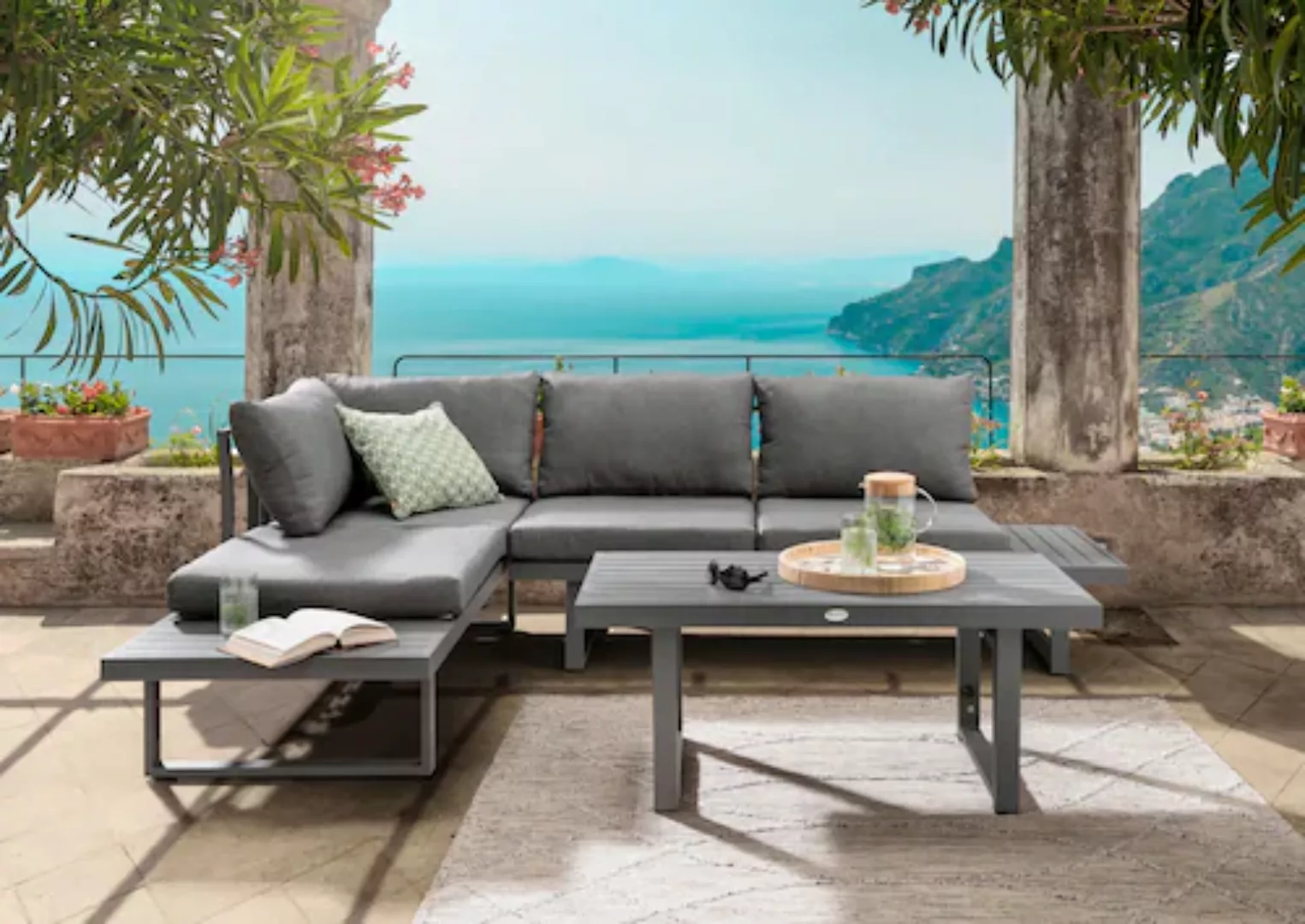 Destiny Gartenlounge-Set »SEA POINT«, (15 tlg., 2x Schenkel, 1x Tisch), Alu günstig online kaufen