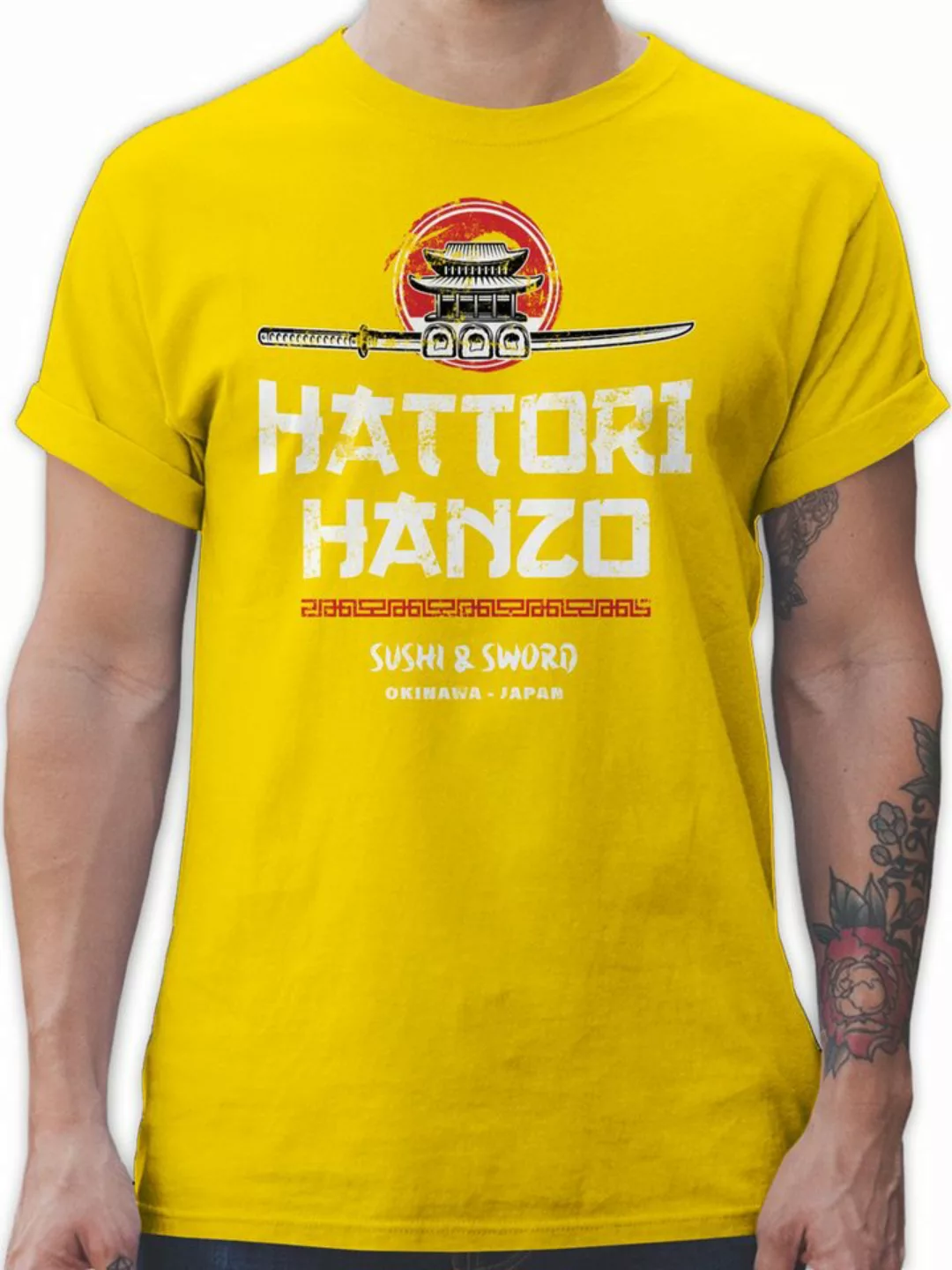 Shirtracer T-Shirt Hattori Hanzo Sushi & Sword Vintage Nerd Geschenke günstig online kaufen