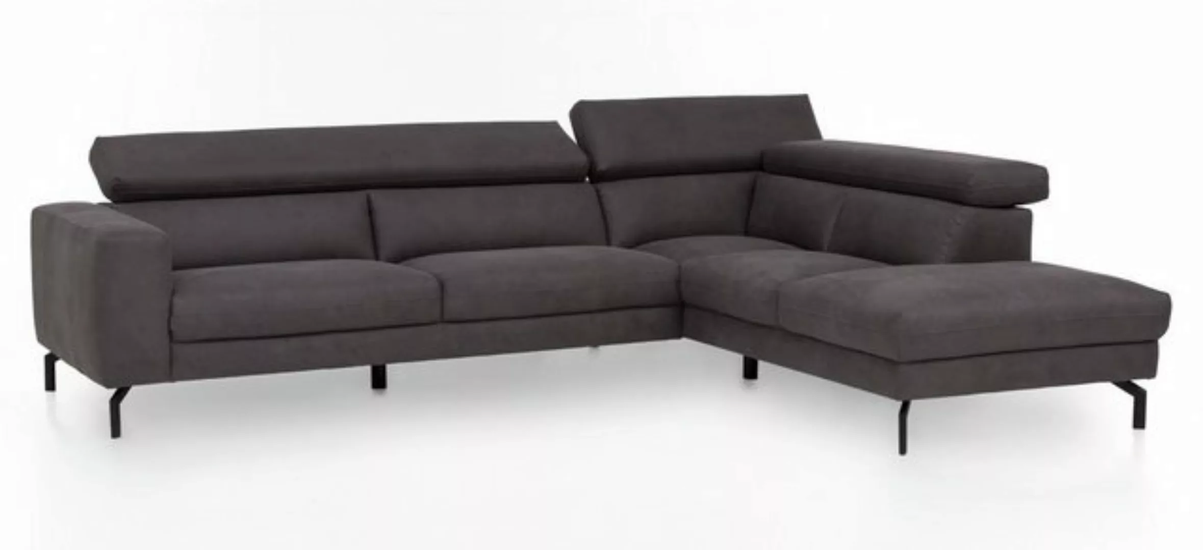 Feldmann-Wohnen Ecksofa Chenna, Chennai 1 Teile, 284x233x76-96cm dunkelgrau günstig online kaufen