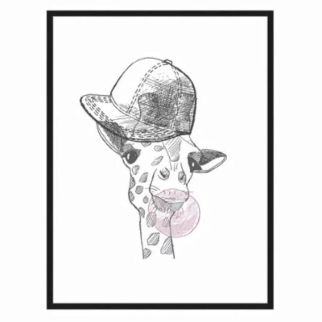 Milan Moon Wandbild Giraffe schwarz Gr. 60 x 80 günstig online kaufen