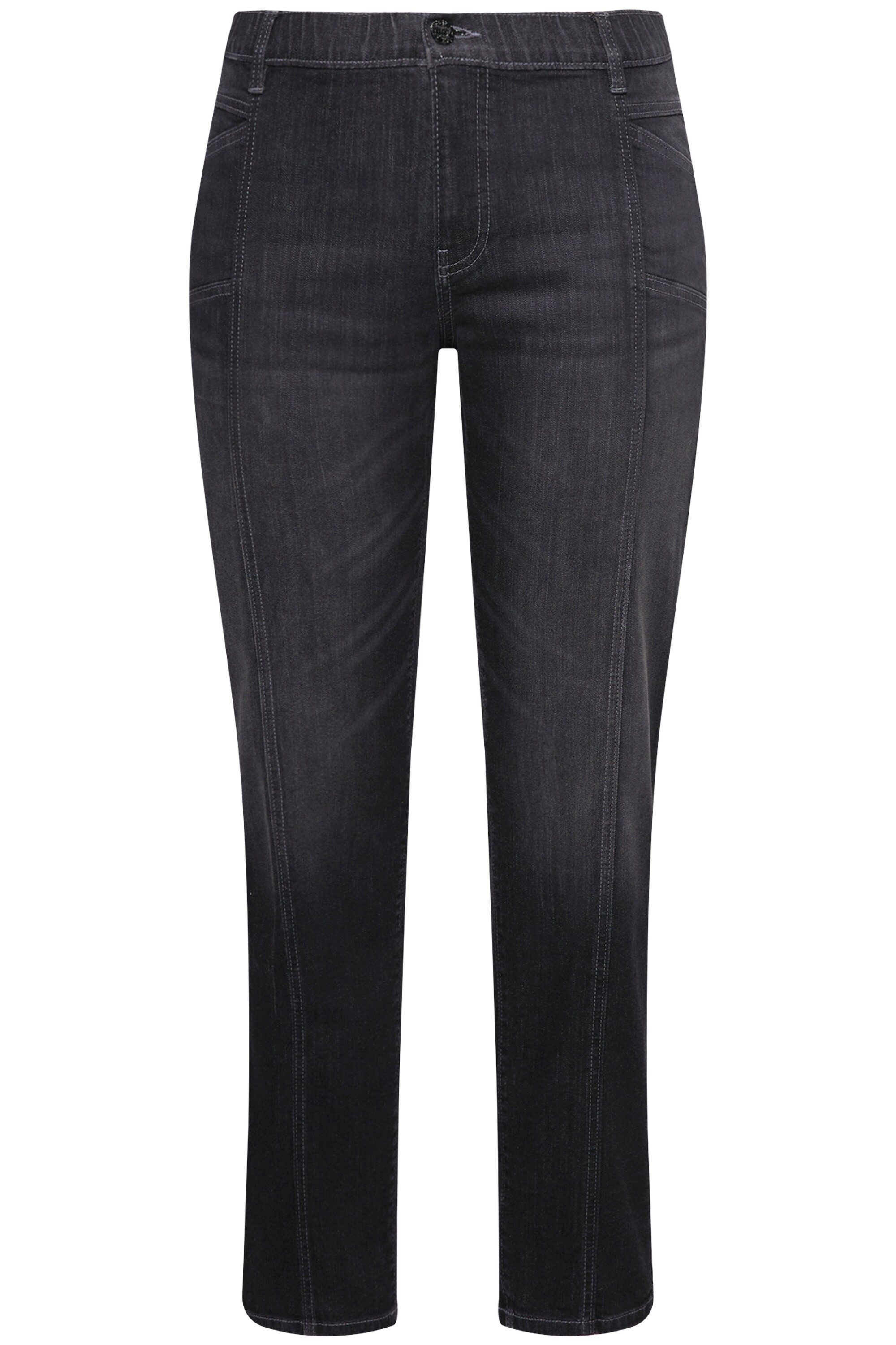 Ulla Popken Regular-fit-Jeans Boyfriend-Jeans Ziernähte weites günstig online kaufen