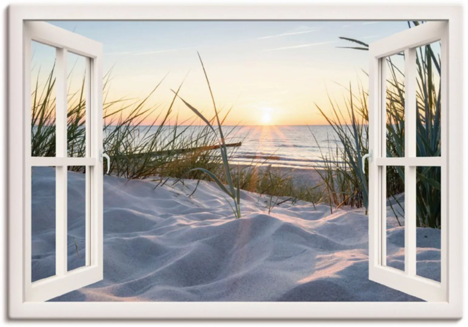 Artland Wandbild »Ostseestrand durchs Fenster«, Meer Bilder, (1 St.), als A günstig online kaufen