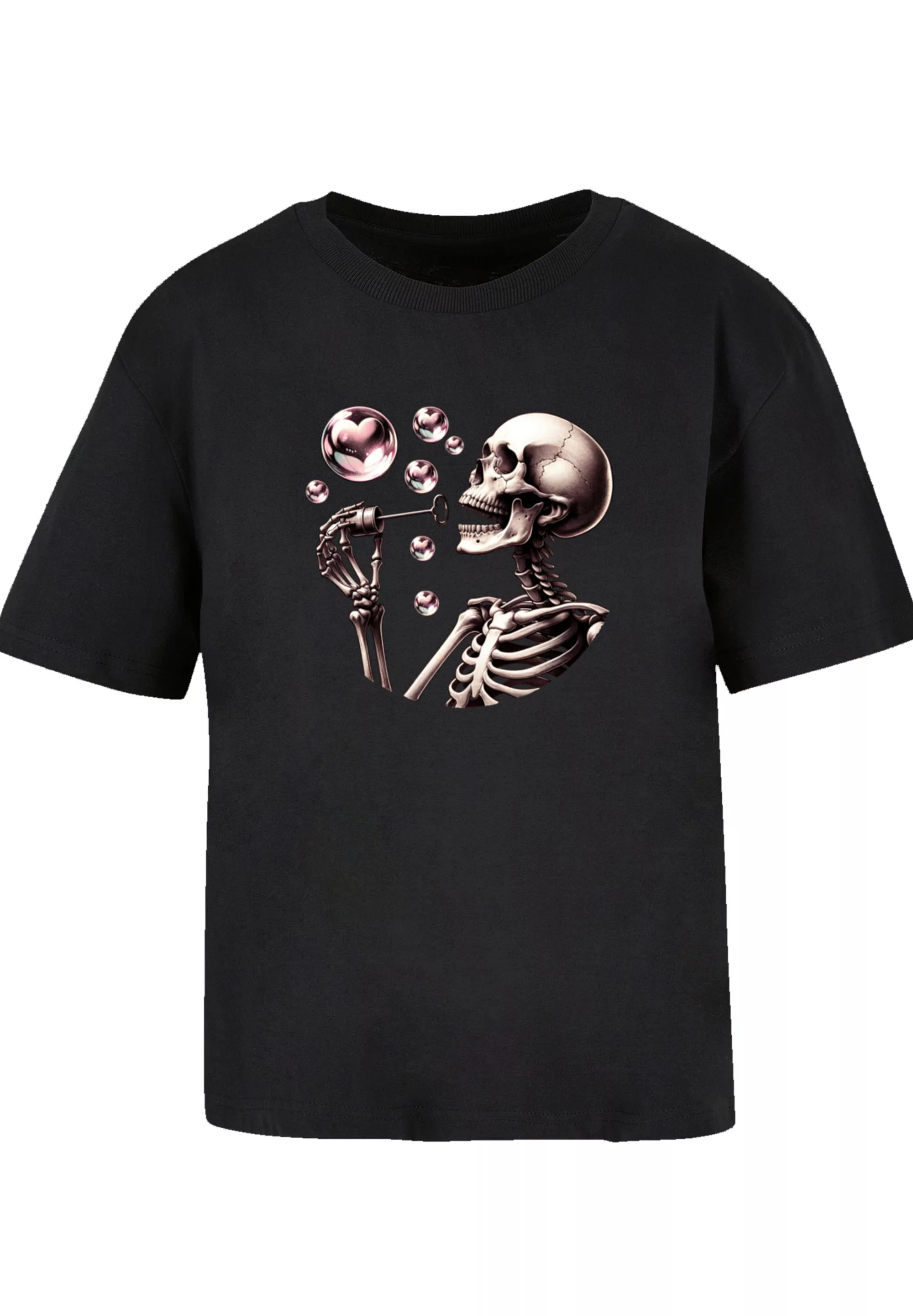 F4NT4STIC T-Shirt "Niedliches Goth Skelett Herz Seifenblasen", Premium Qual günstig online kaufen