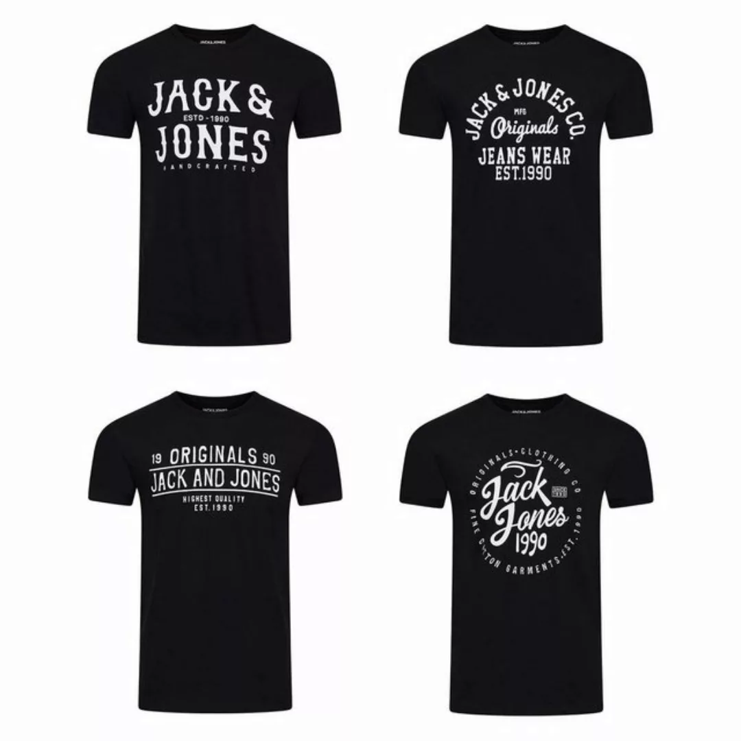 Jack & Jones JJLINO Herren Rundhals T-Shirt Regular Fit 4er Pack günstig online kaufen