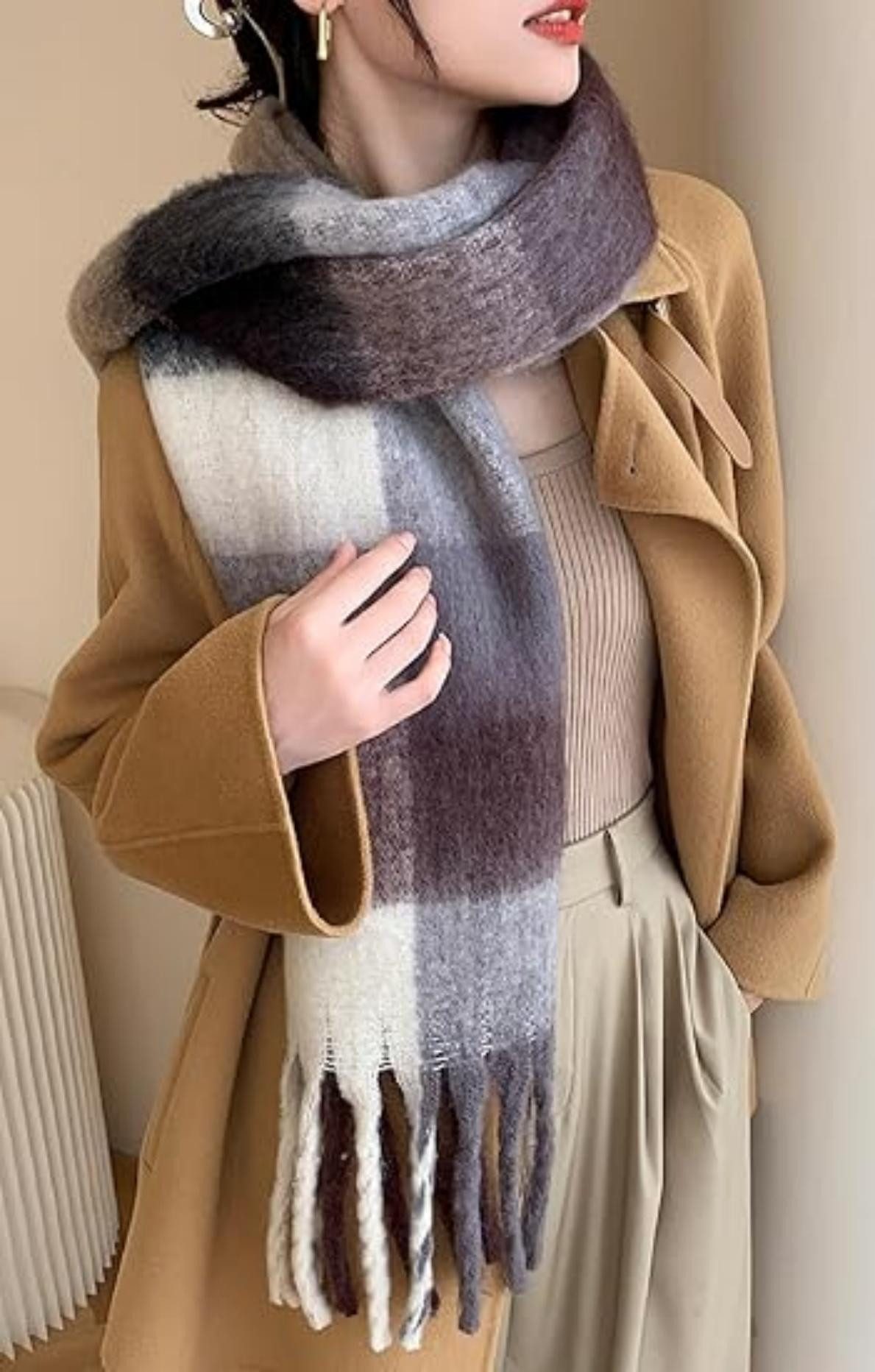Coonoor Wollschal Damen Schal,kuschelweich Karo,Winter Schal günstig online kaufen