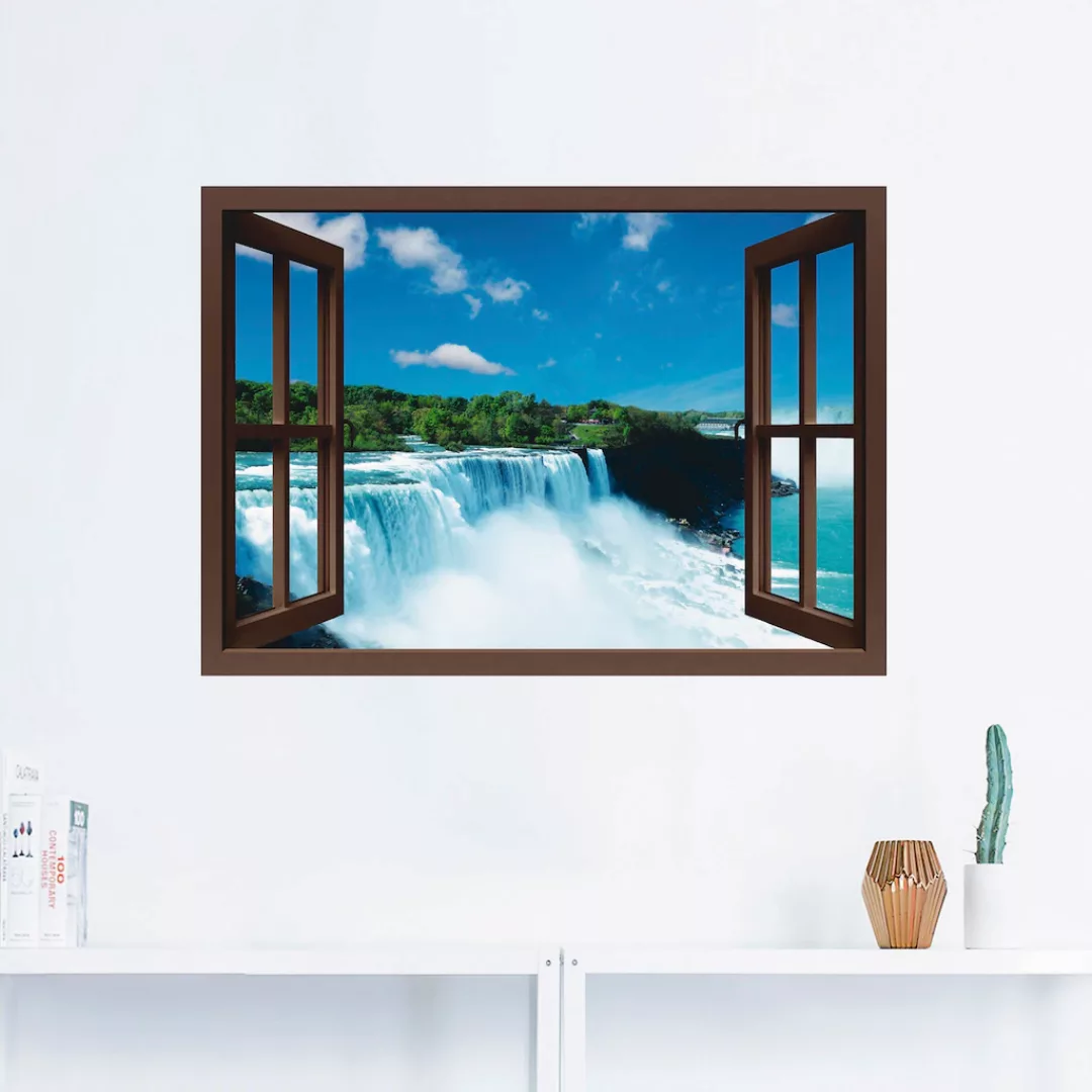 Artland Wandfolie "Fensterblick - Niagara, braun", Fensterblick, (1 St.) günstig online kaufen