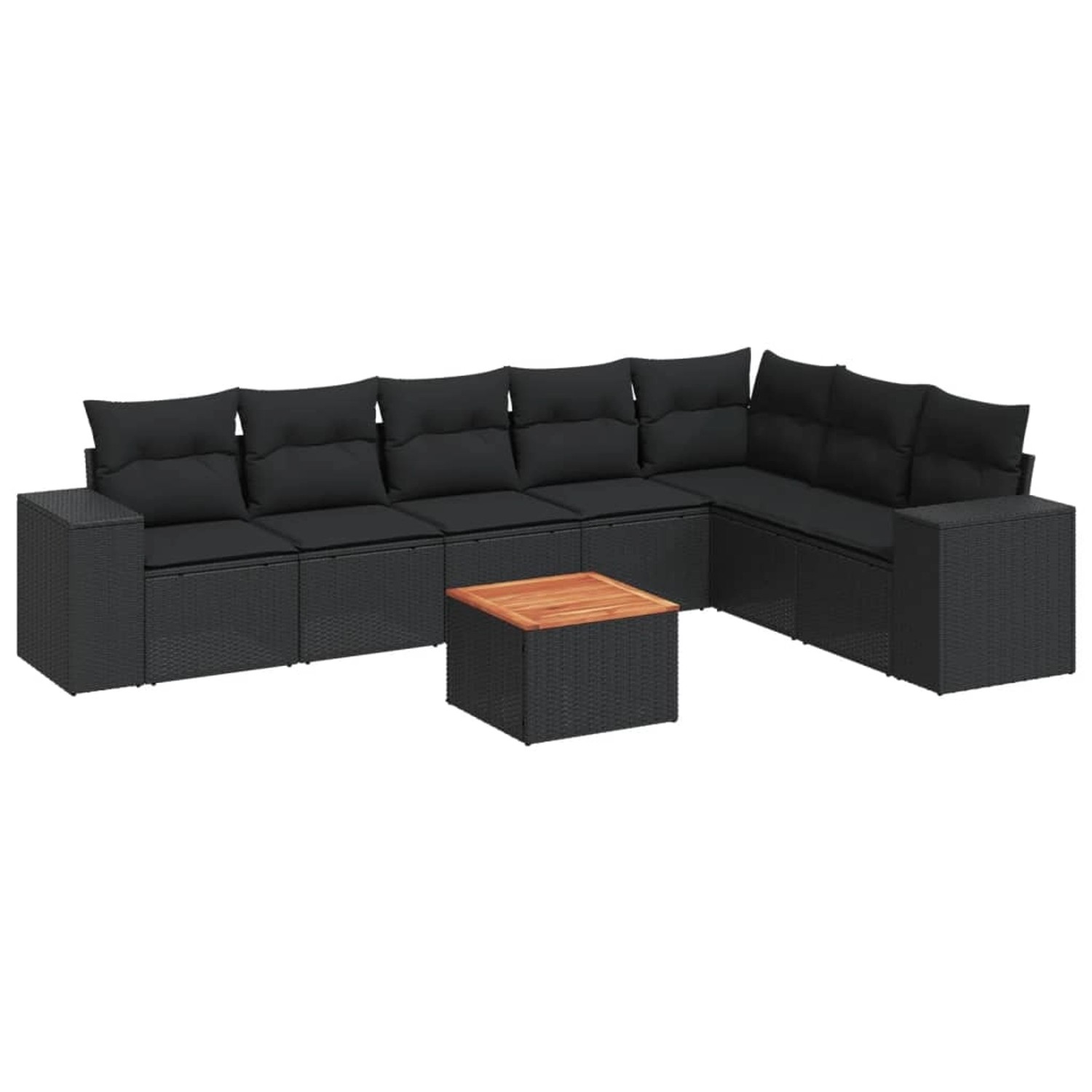 vidaXL 8-tlg Garten-Sofagarnitur mit Kissen Schwarz Poly Rattan Modell 44 günstig online kaufen