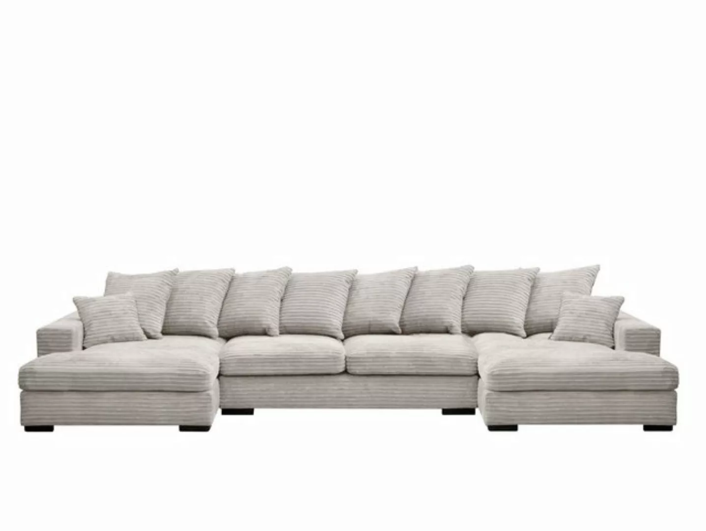 Kaiser Möbel Ecksofa Ecksofa, Sofa U-form, Couch U-form Gabon stoff Zoom, m günstig online kaufen