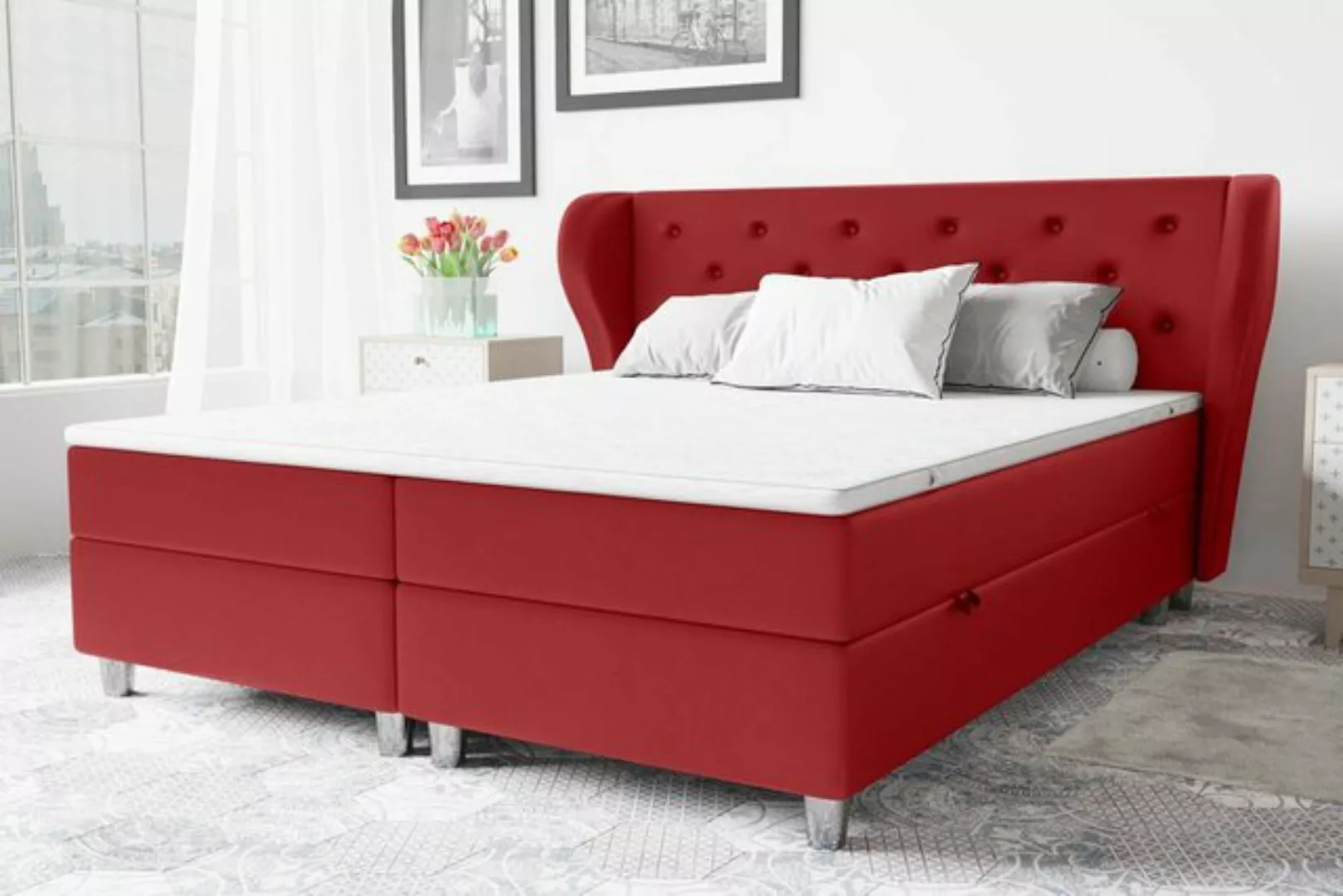 Stylefy Boxspringbett Wilhelm (Schlafzimmerbett, Bett), 140/160/180 x 200 c günstig online kaufen