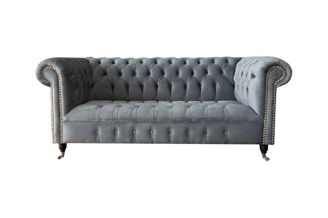 Xlmoebel Sofa Dreisitzer Sofa Stoff Sitzmöbel Couch Chesterfield Grau, Herg günstig online kaufen