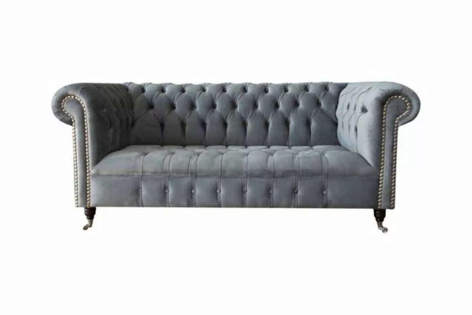 Xlmoebel Sofa Dreisitzer Sofa Stoff Sitzmöbel Couch Chesterfield Grau, Herg günstig online kaufen