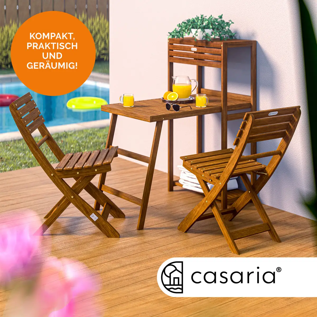Garten-Sitzgruppe 3-tlg. Akazienholz FSC®-zertifiziert klappbar günstig online kaufen