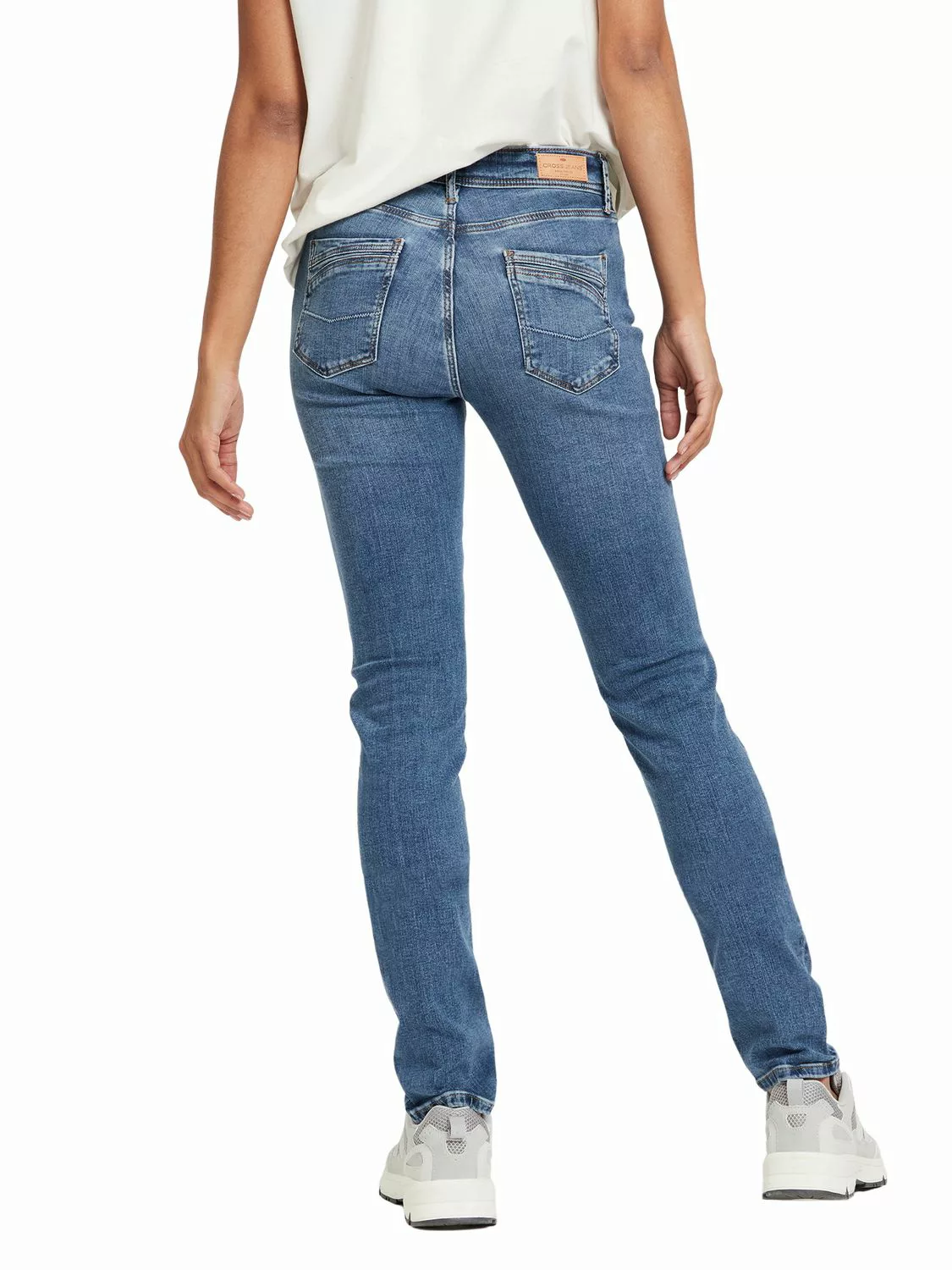 Cross Jeans Damen Jeans ANYA - Slim Fit - Blau - Light Mid Blue günstig online kaufen