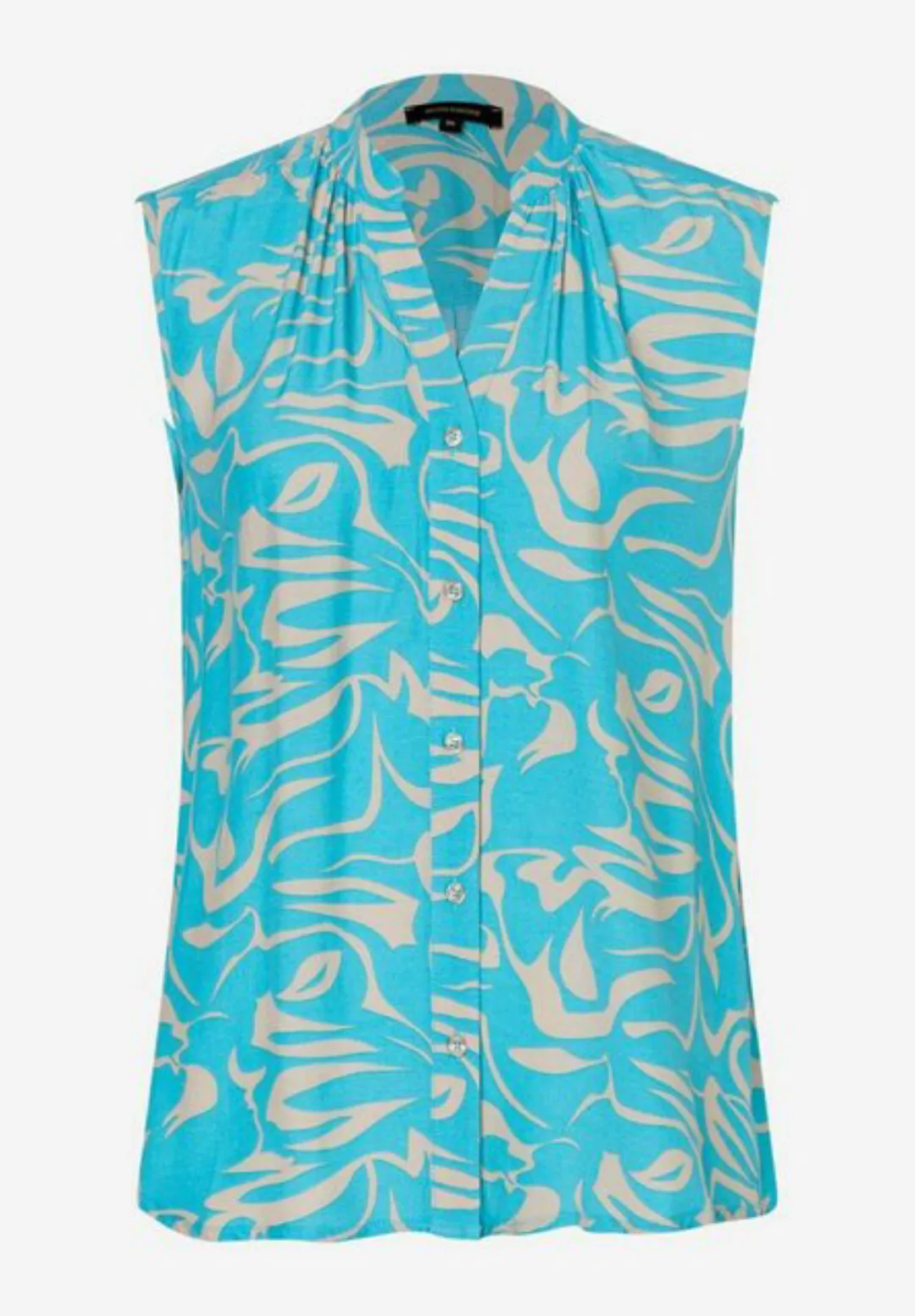 MORE&MORE Blusenshirt ärmellose Bluse abstrakter Flowerprint Frühjahrs-Koll günstig online kaufen