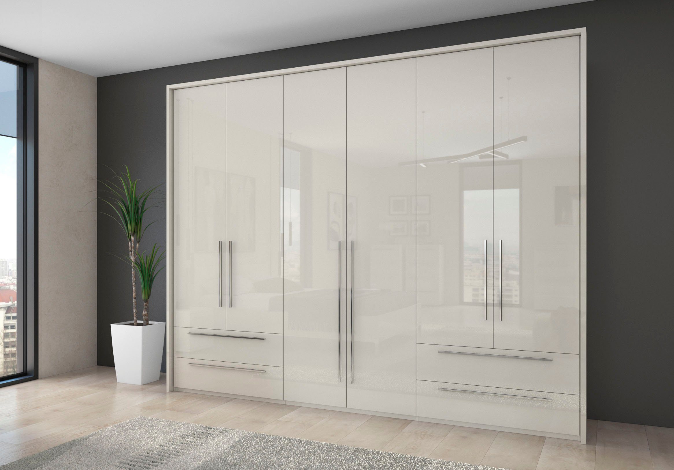 Places of Style Drehtürenschrank "Piano, inklusive Rahmen und Beleuchtung, günstig online kaufen