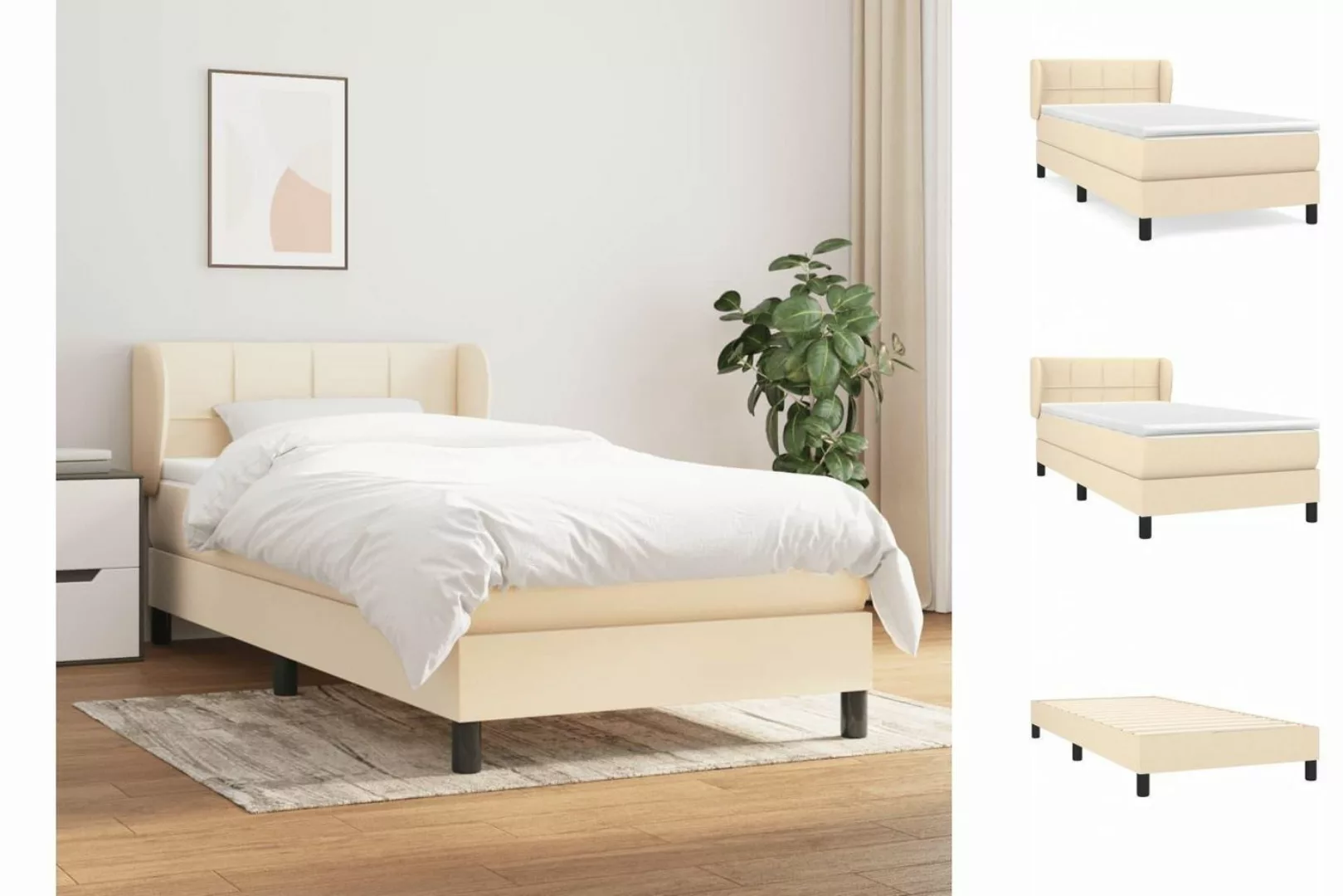 vidaXL Boxspringbett Bett Boxspringbett mit Matratze & Topper Stoff verschi günstig online kaufen