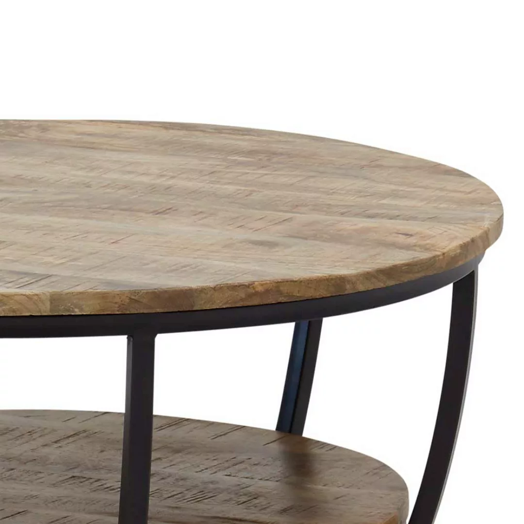 Wohnzimmertisch mit runder Tischplatte Industry und Loft Stil günstig online kaufen