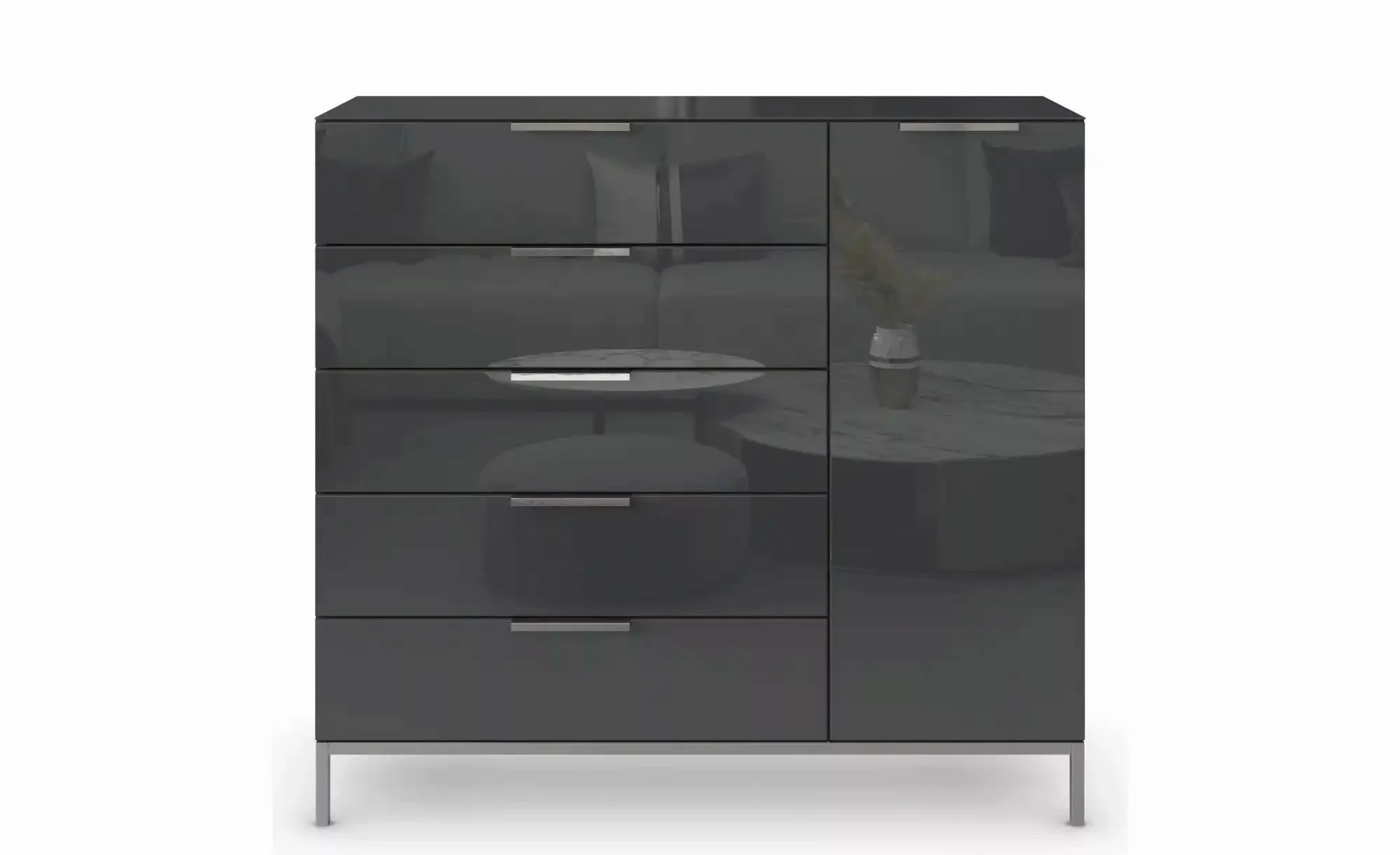 Sideboard ¦ schwarz ¦ Maße (cm): B: 120 H: 110 Kommoden & Sideboards > Side günstig online kaufen