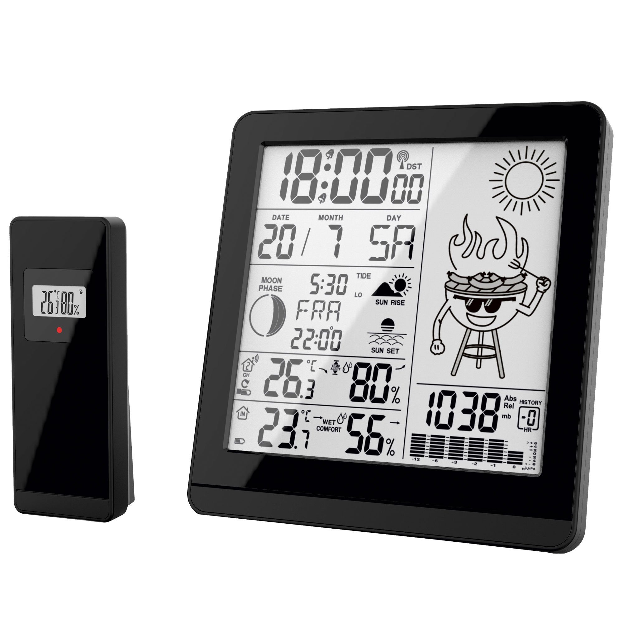 Miraval Klimamesser Miraval Funkwetterstation, Außensensor BBQ-Motiv günstig online kaufen