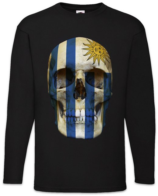 Urban Backwoods Langarmshirt Classic Uruguay Skull Flag Langarm T-Shirt Tot günstig online kaufen