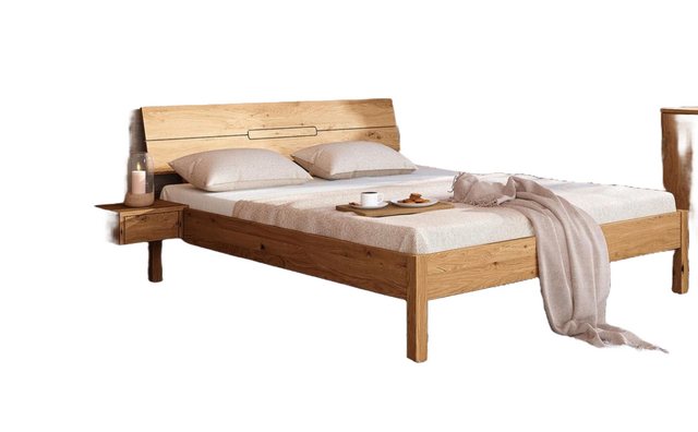 Natur24 Einzelbett Bett Bento 4 Sonderlänge 90x190 Wildeiche Holzkopfteil u günstig online kaufen