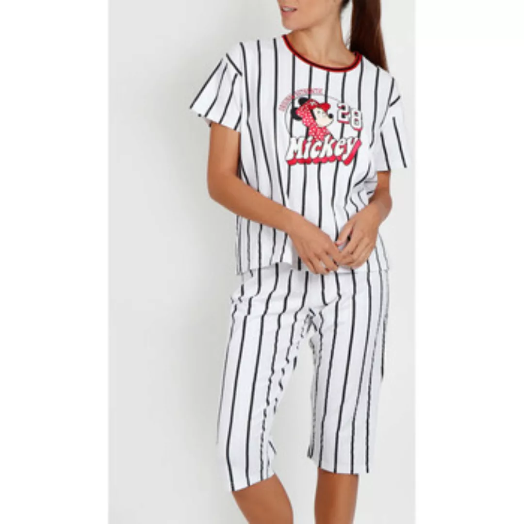 Admas  Pyjamas/ Nachthemden Pyjamahose t-shirt Mickey Beisbol Disney weiß günstig online kaufen