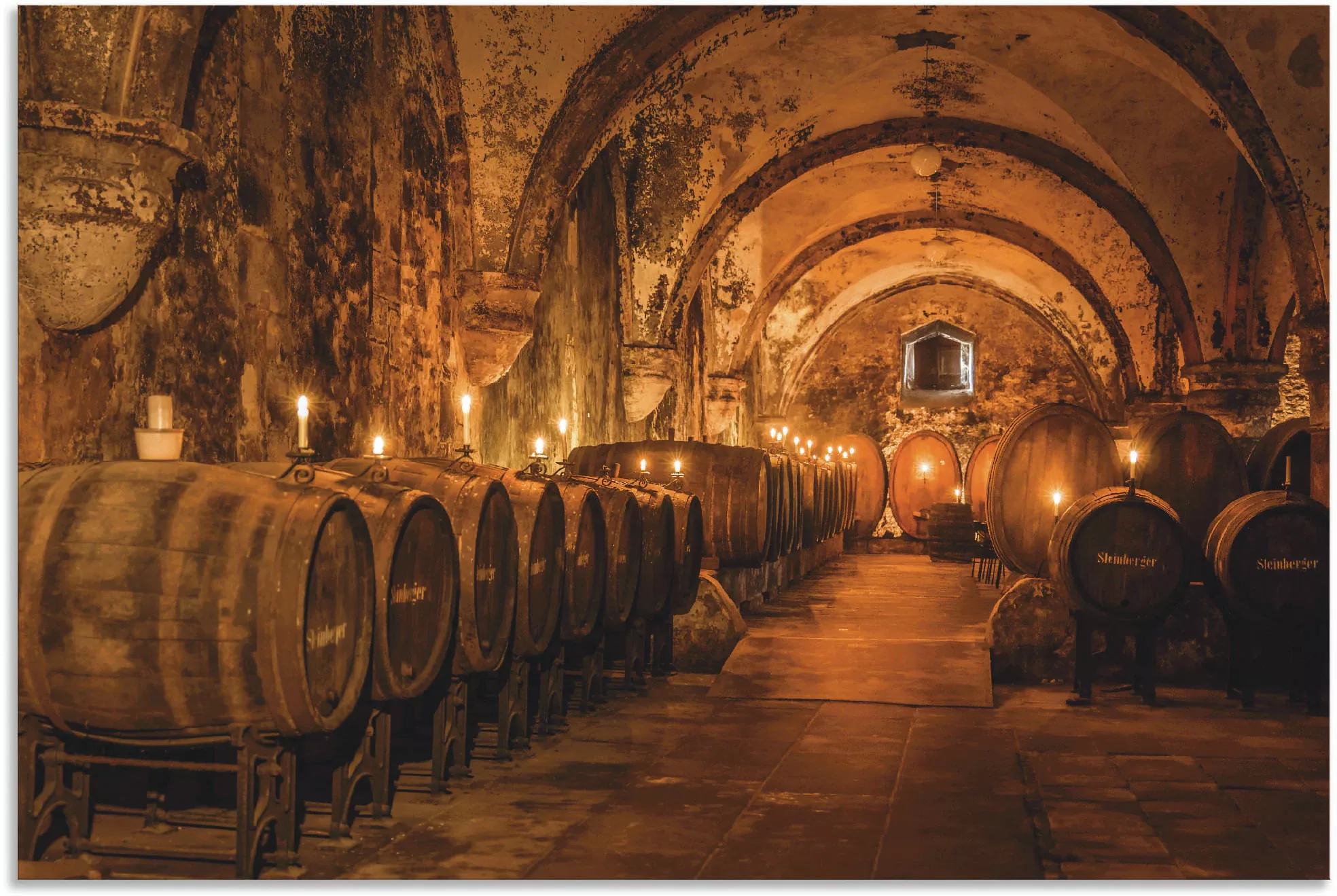 Artland Wandbild "Historischer Weinkeller Eberbach", Wein Bilder, (1 St.) günstig online kaufen