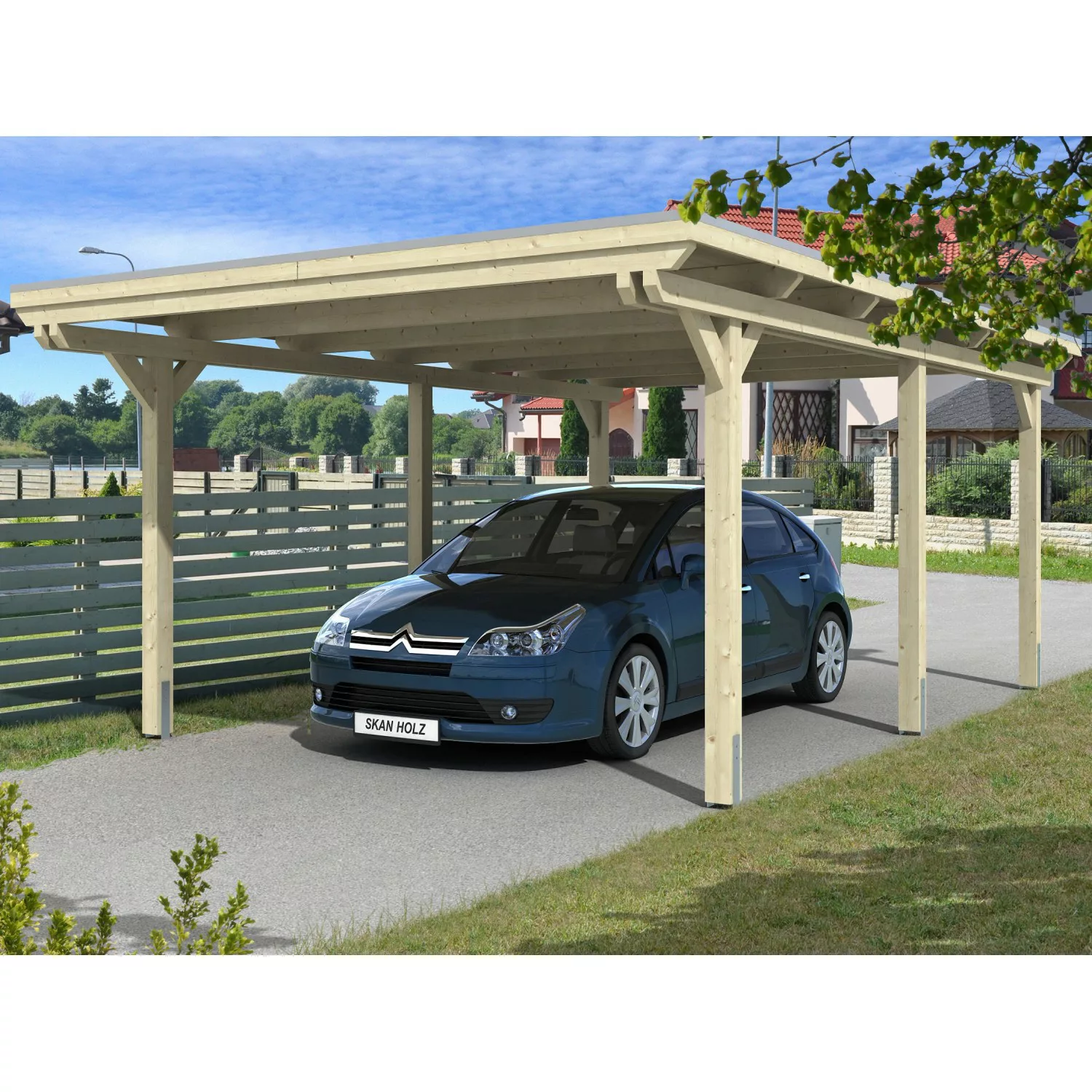 Skan Holz Carport Emsland 404 cm x 604 cm Natur günstig online kaufen