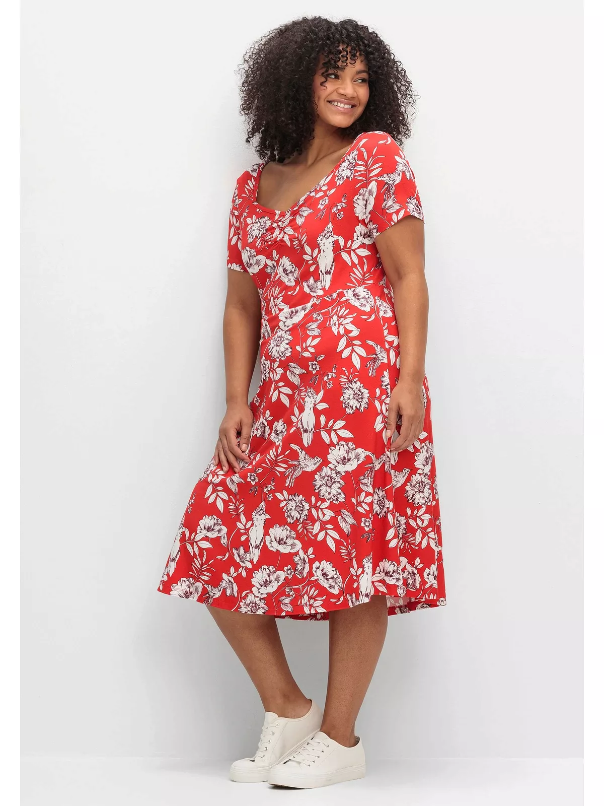 sheego by Joe Browns Jerseykleid "Große Größen", mit Blumendruck und Herzau günstig online kaufen