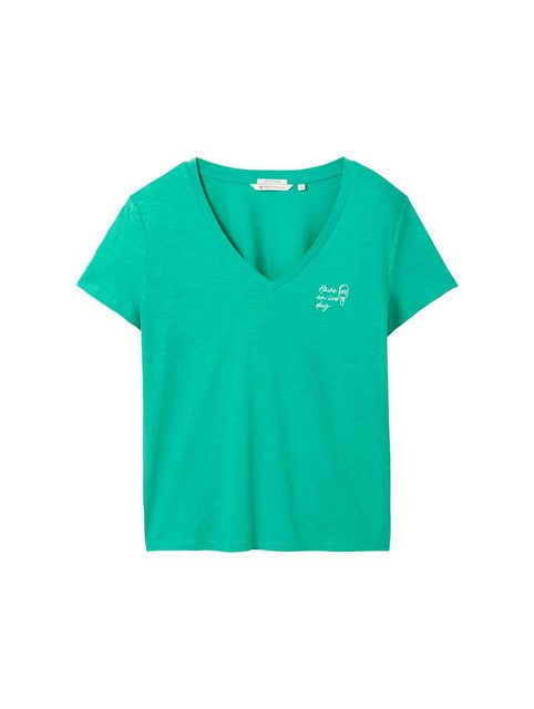 TOM TAILOR Denim T-Shirt V-neck slub T-Shirt günstig online kaufen